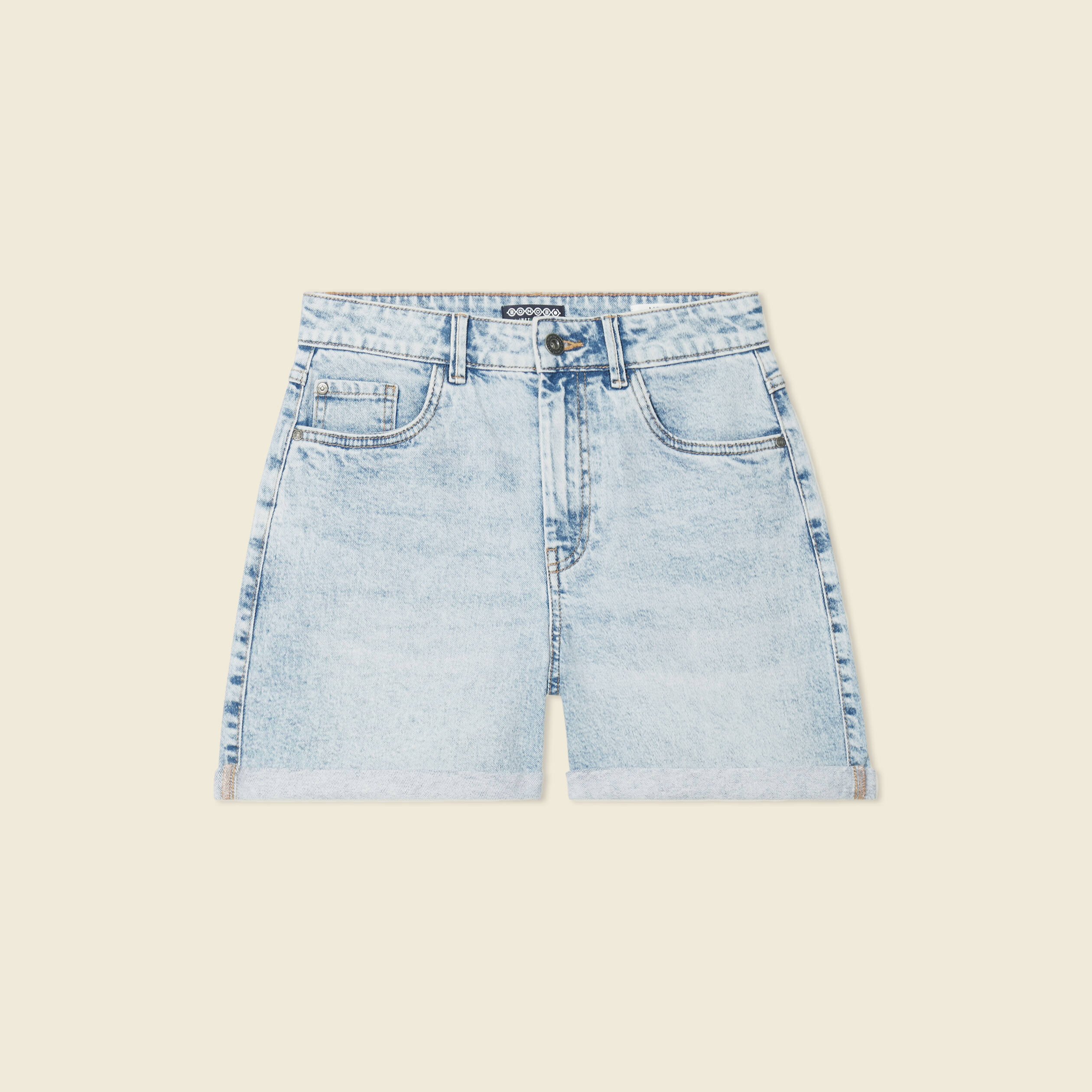 short mom eco responsable denim snow bleu femme Short mom éco-responsable denim snow bleu femme