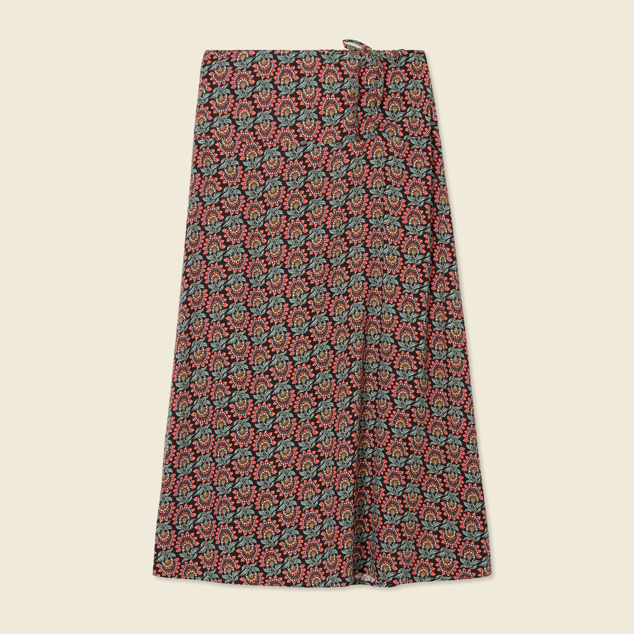 Jupe longue portefeuille noir femme