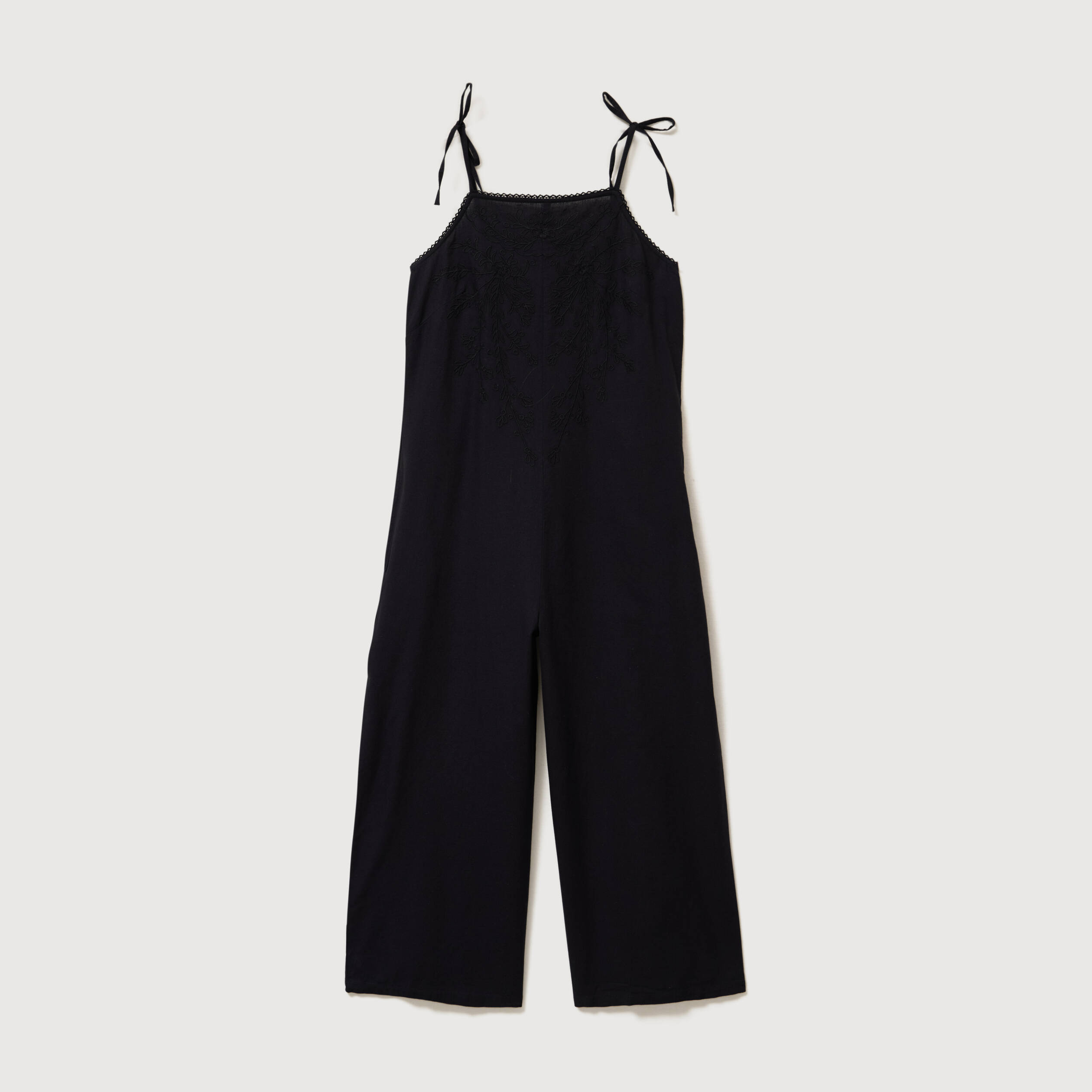 Combinaison salopette col carr&eacute; noir femme
