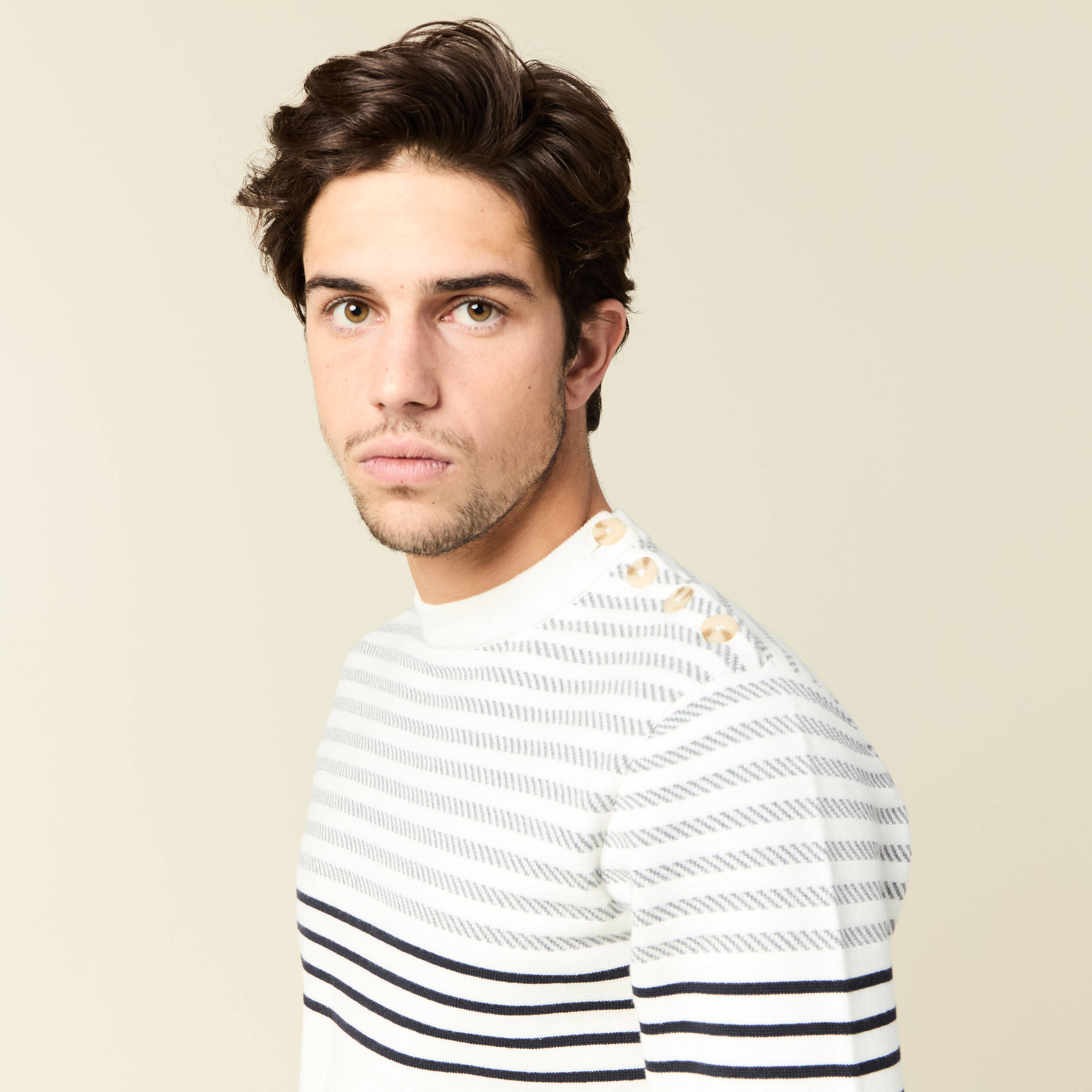 pull manches longues ecru homme Pull manches longues ecru homme