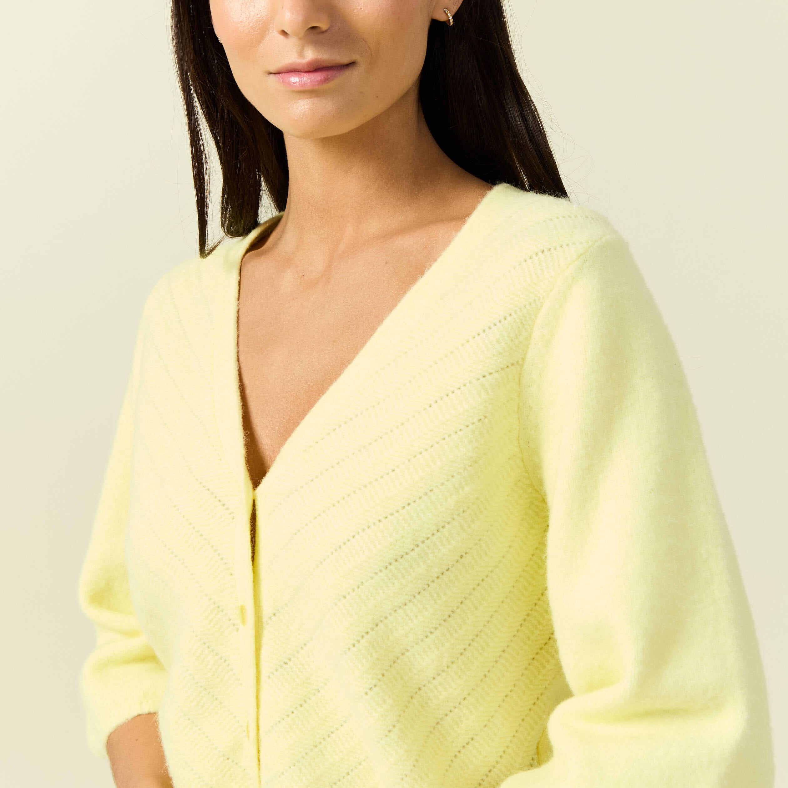 Gilet manches 3/4 jaune clair femme