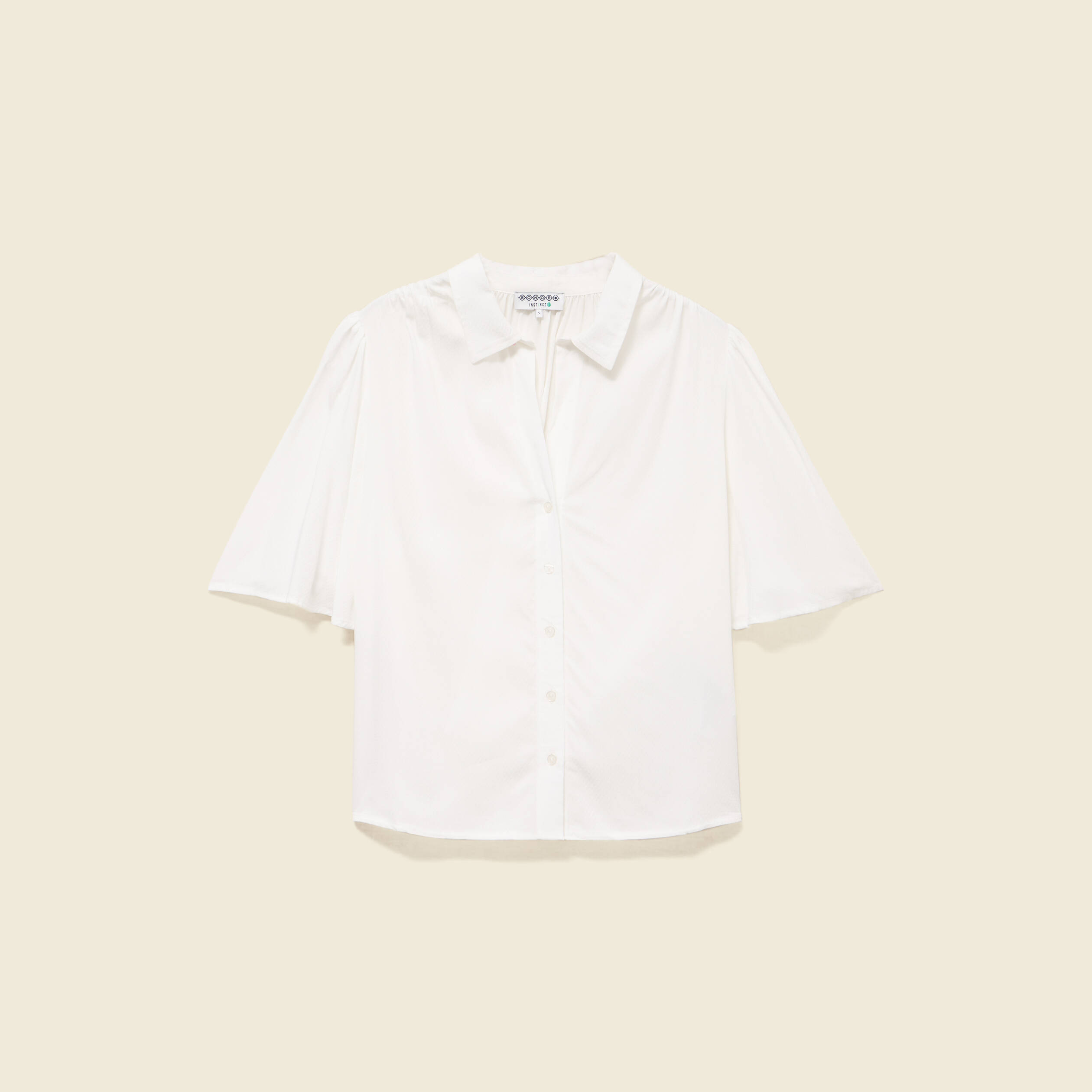 Chemise manches courtes ecru femme