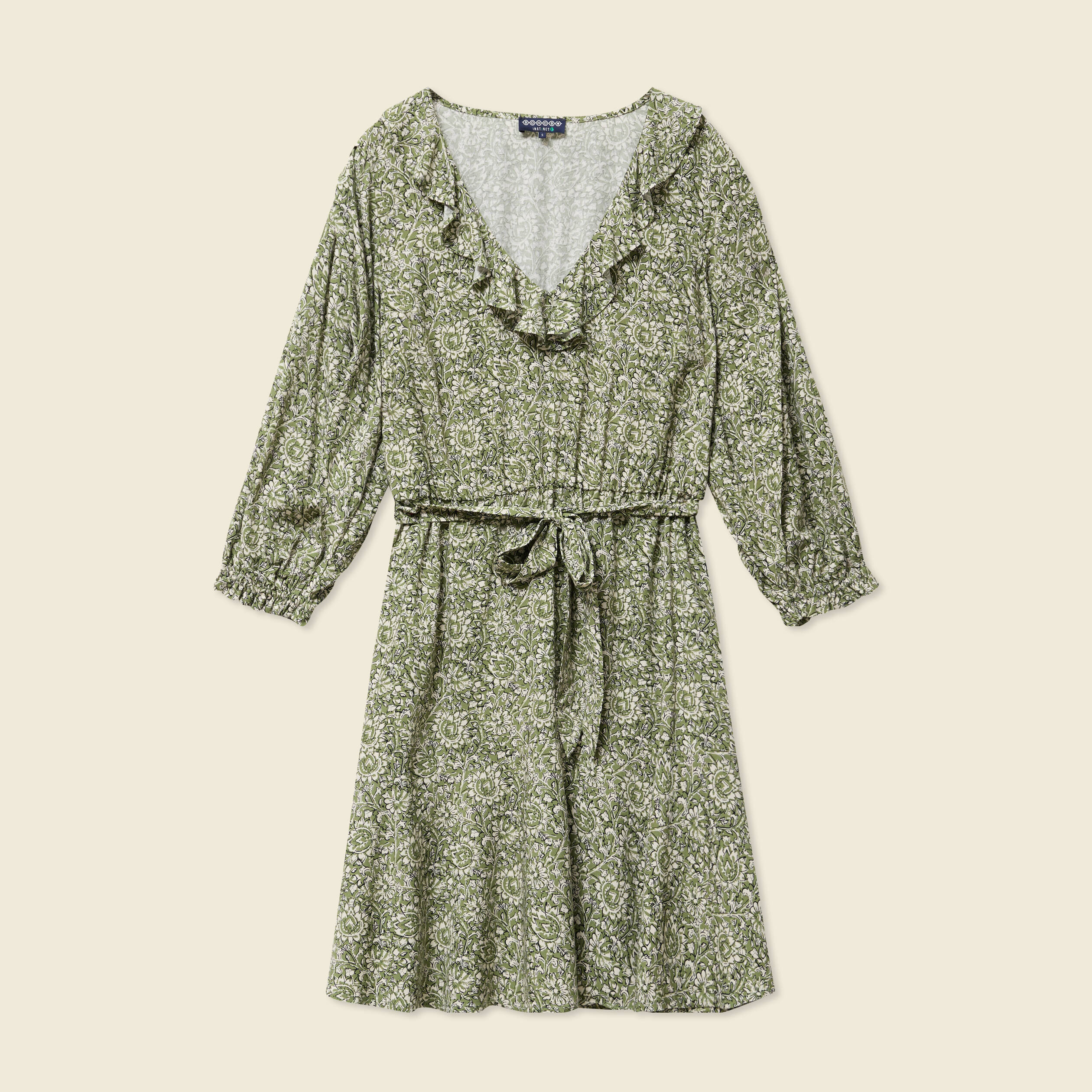 robe evasee ceinturee vert kaki femme Robe évasée ceinturée vert kaki femme