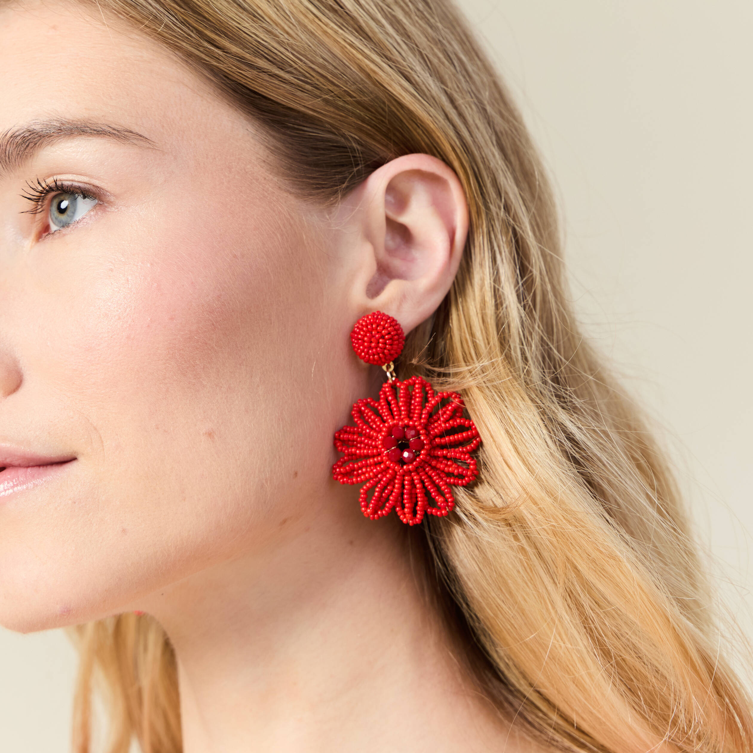 Boucles D'oreilles Pendantes En Porcelaine Dorée – Dormeuses Acier Inoxydable – Neuf Avec étiquettes