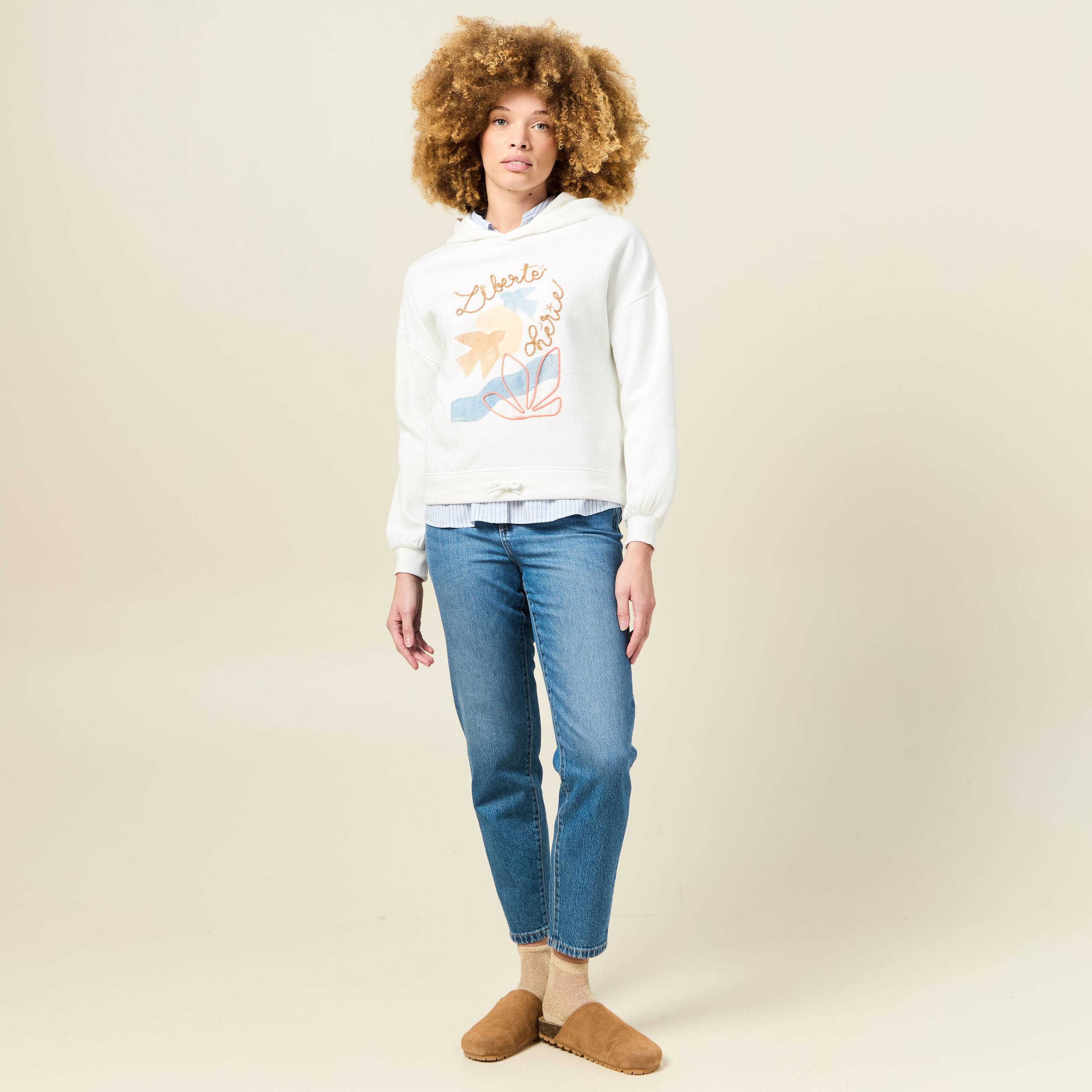 sweat a capuche ecru femme Sweat à capuche ecru femme