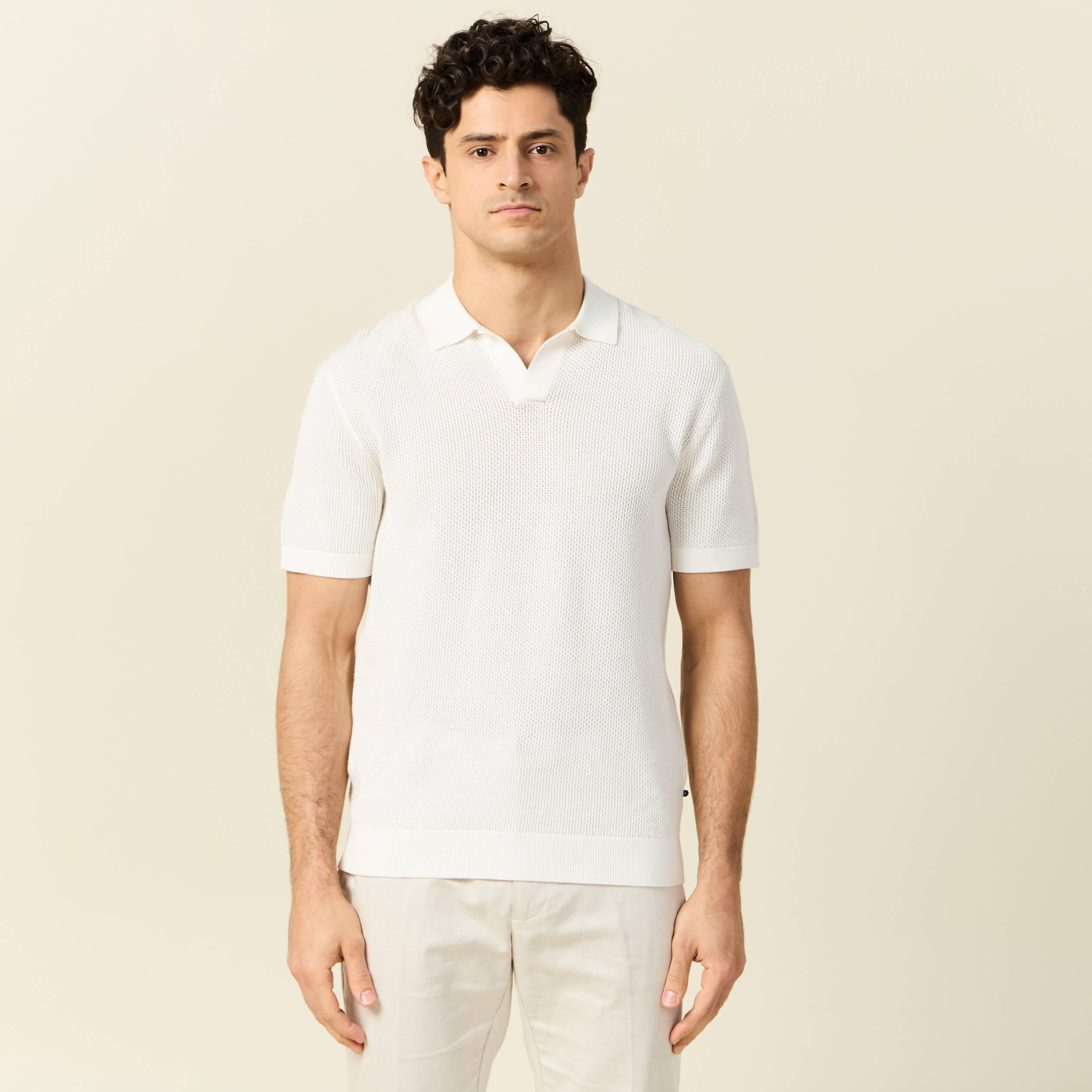 polo manches courtes ecru homme Polo manches courtes ecru homme