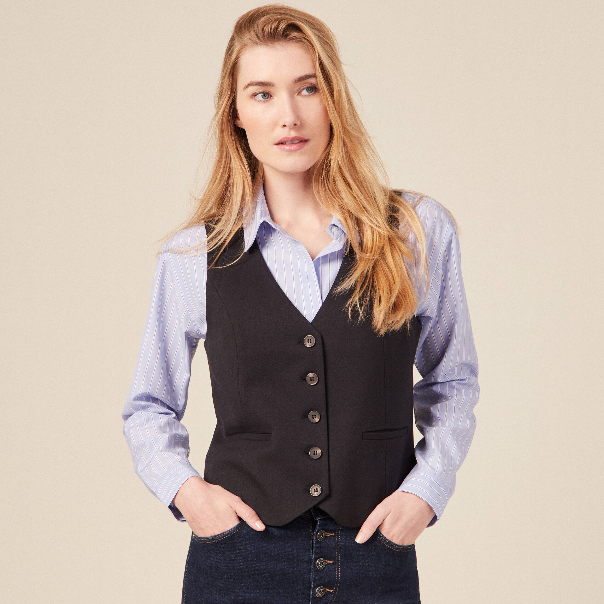 veston boutonne noir femme Veston boutonné noir femme