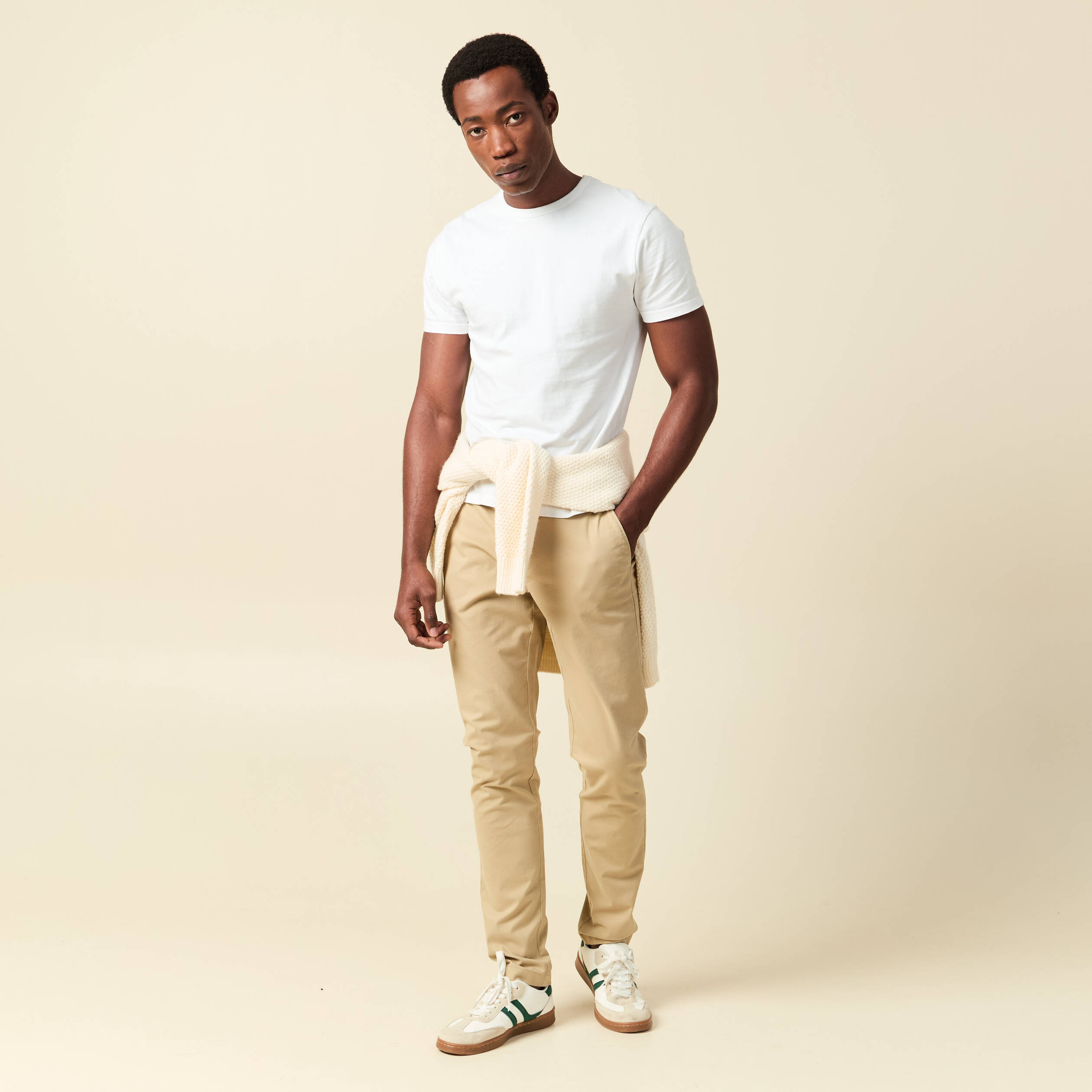 Pantalon chino longueur 32 taupe homme