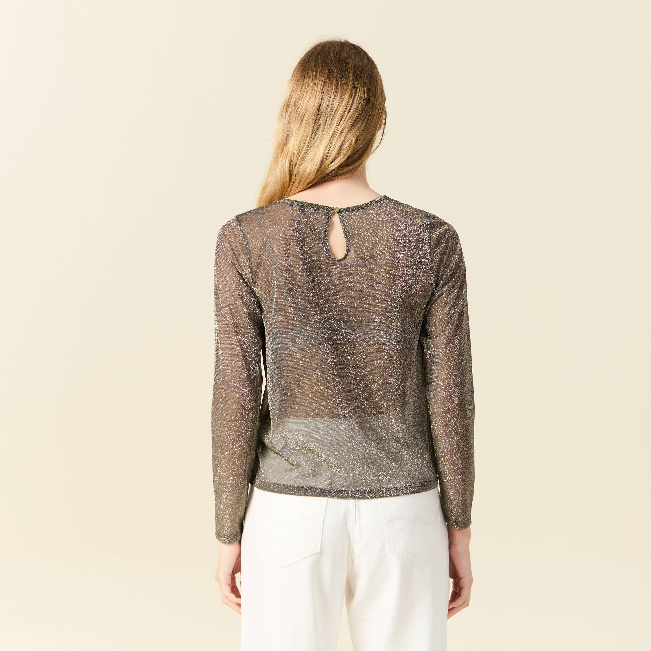 T-shirt manches longues couleur or femme