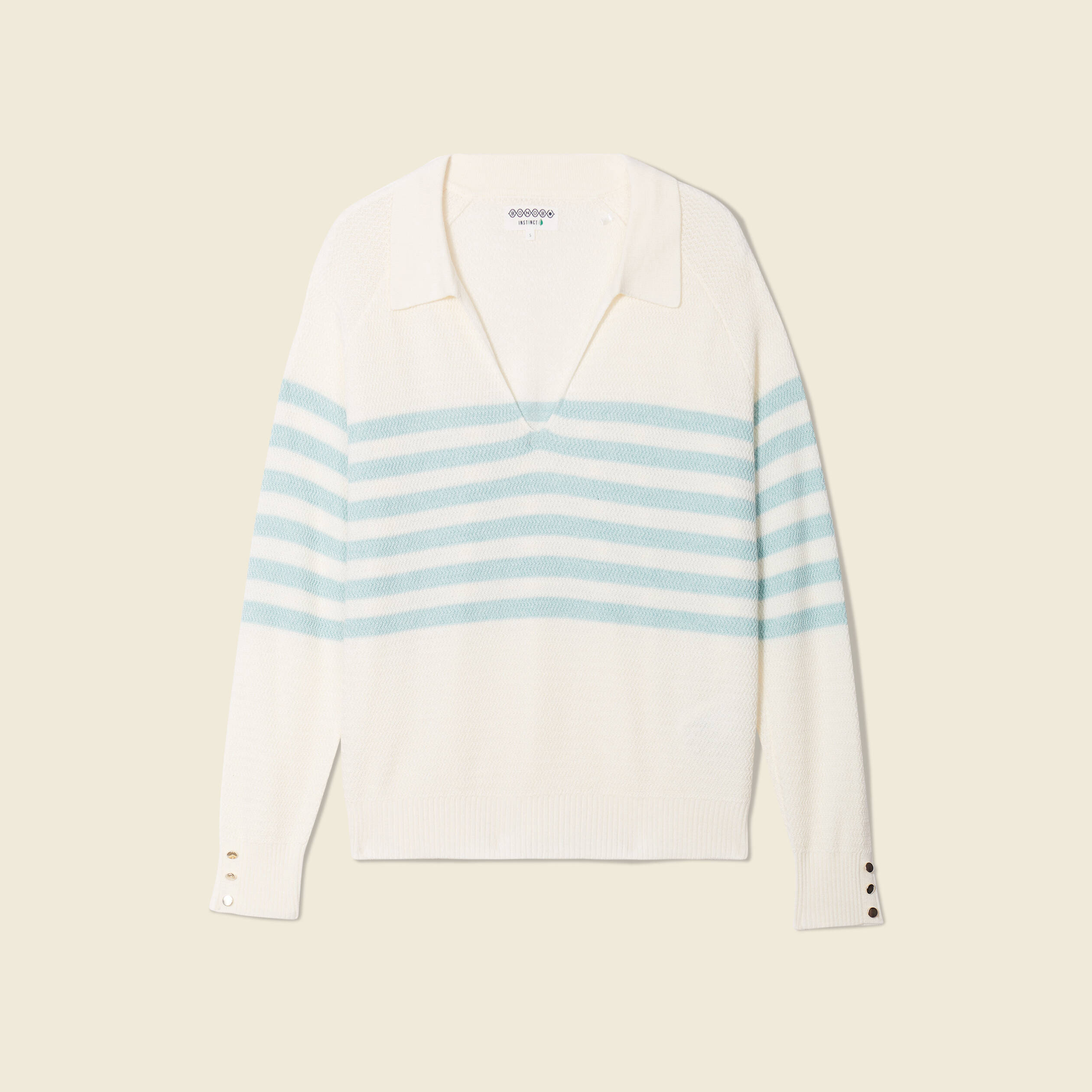 Pull bleu ciel col v femme cheap