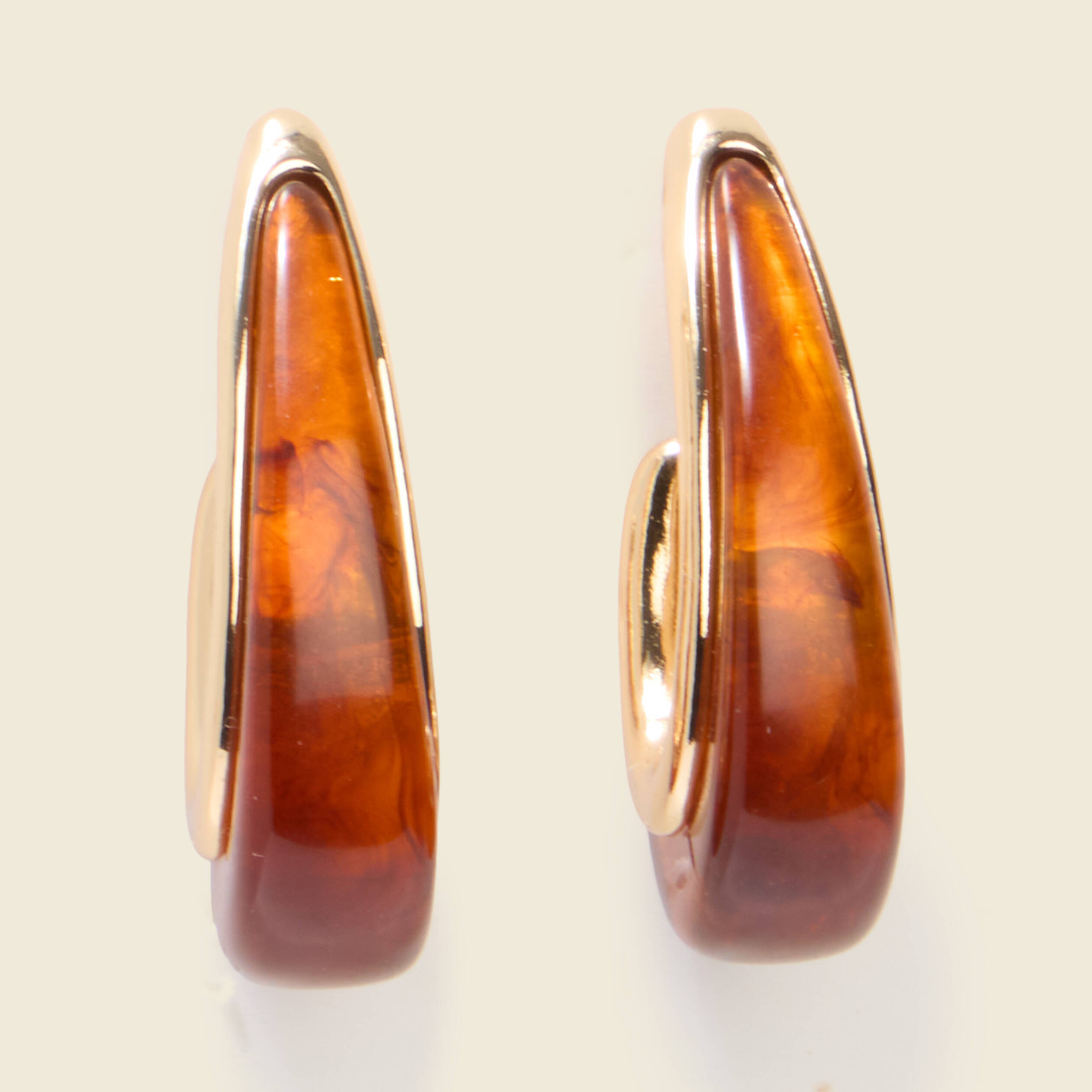 Boucles d'oreilles marron clair femme