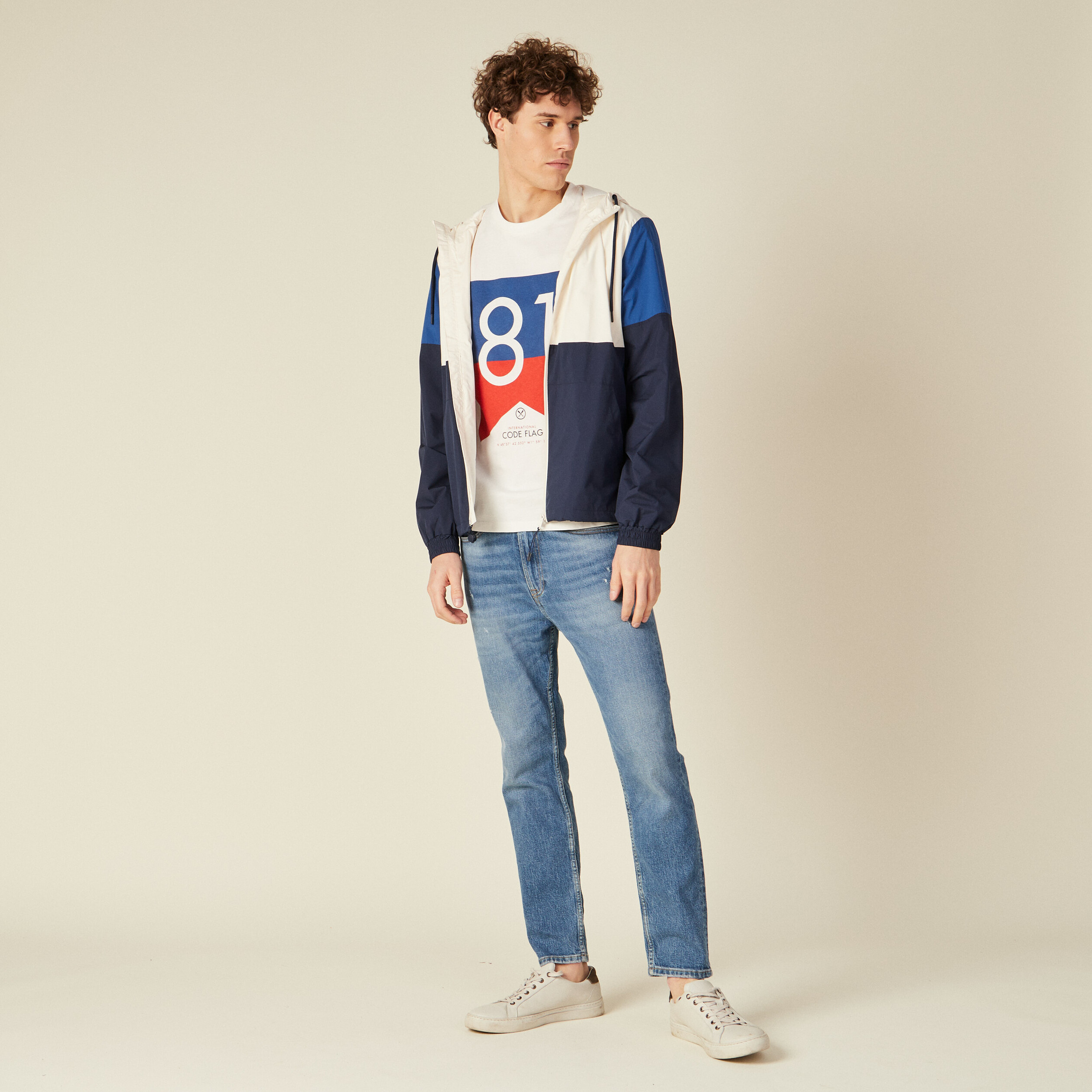 T-shirt manches courtes ecru homme