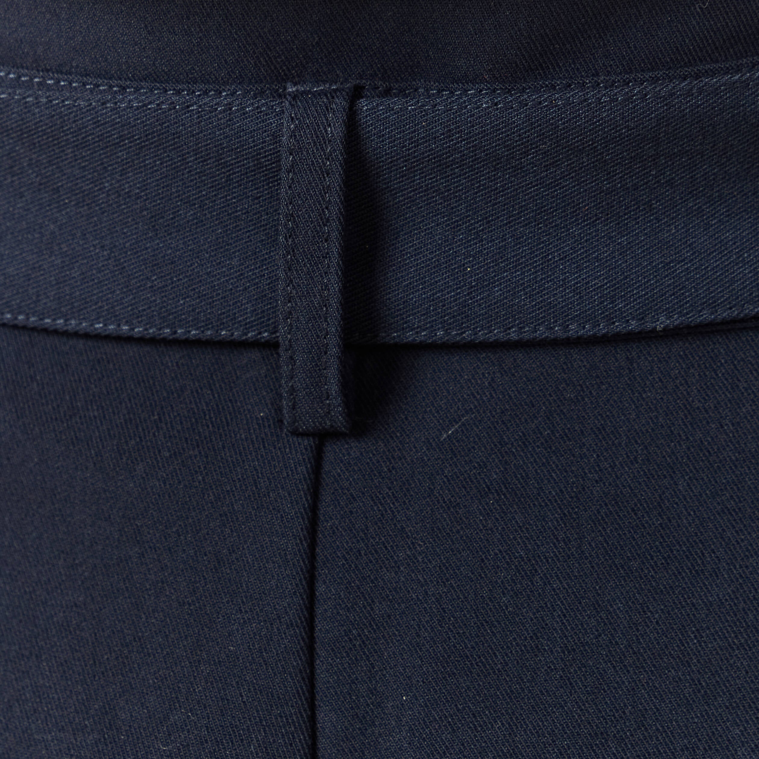 Pantalon carotte taille haute bleu marine femme