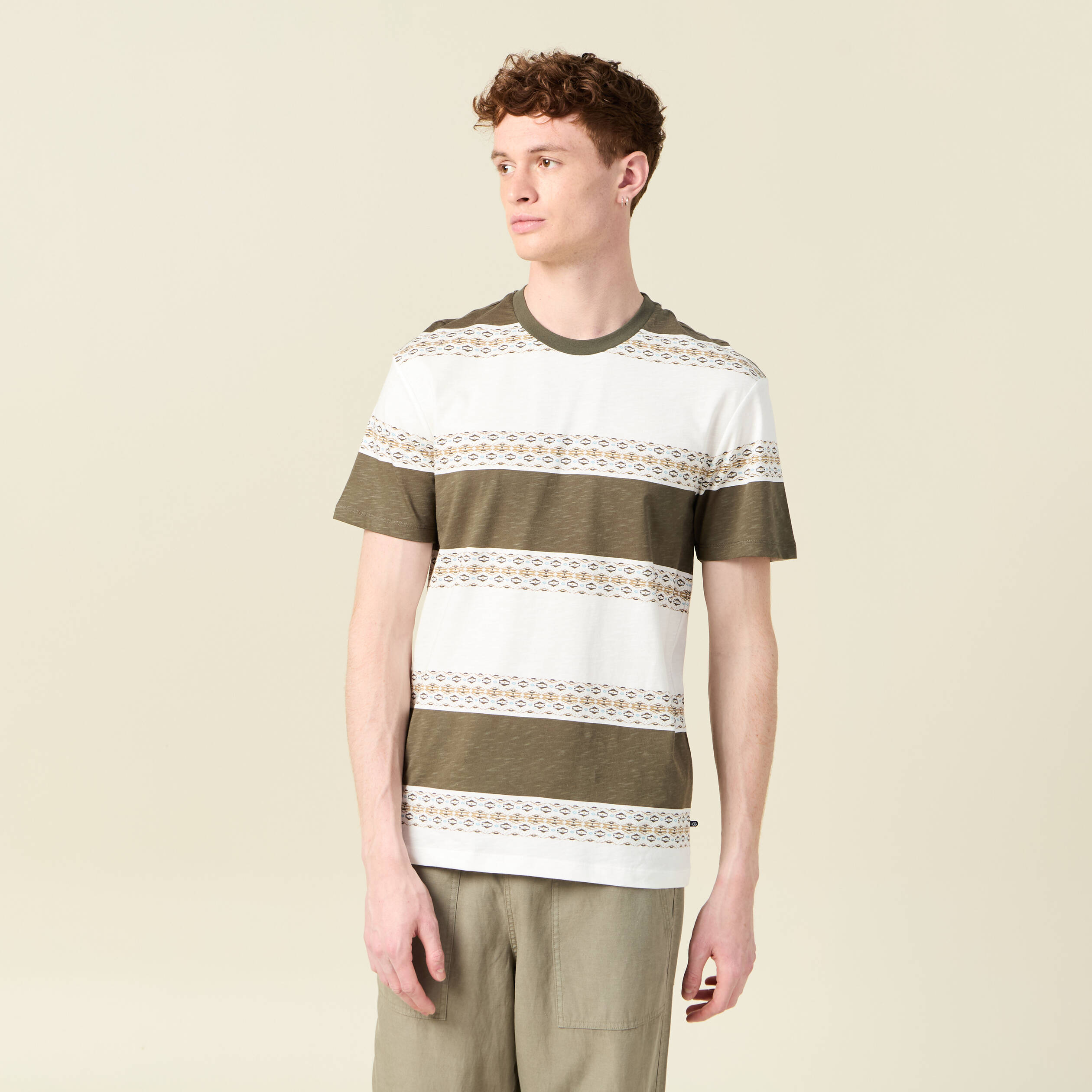 t shirt manches courtes vert kaki homme T-shirt manches courtes vert kaki homme