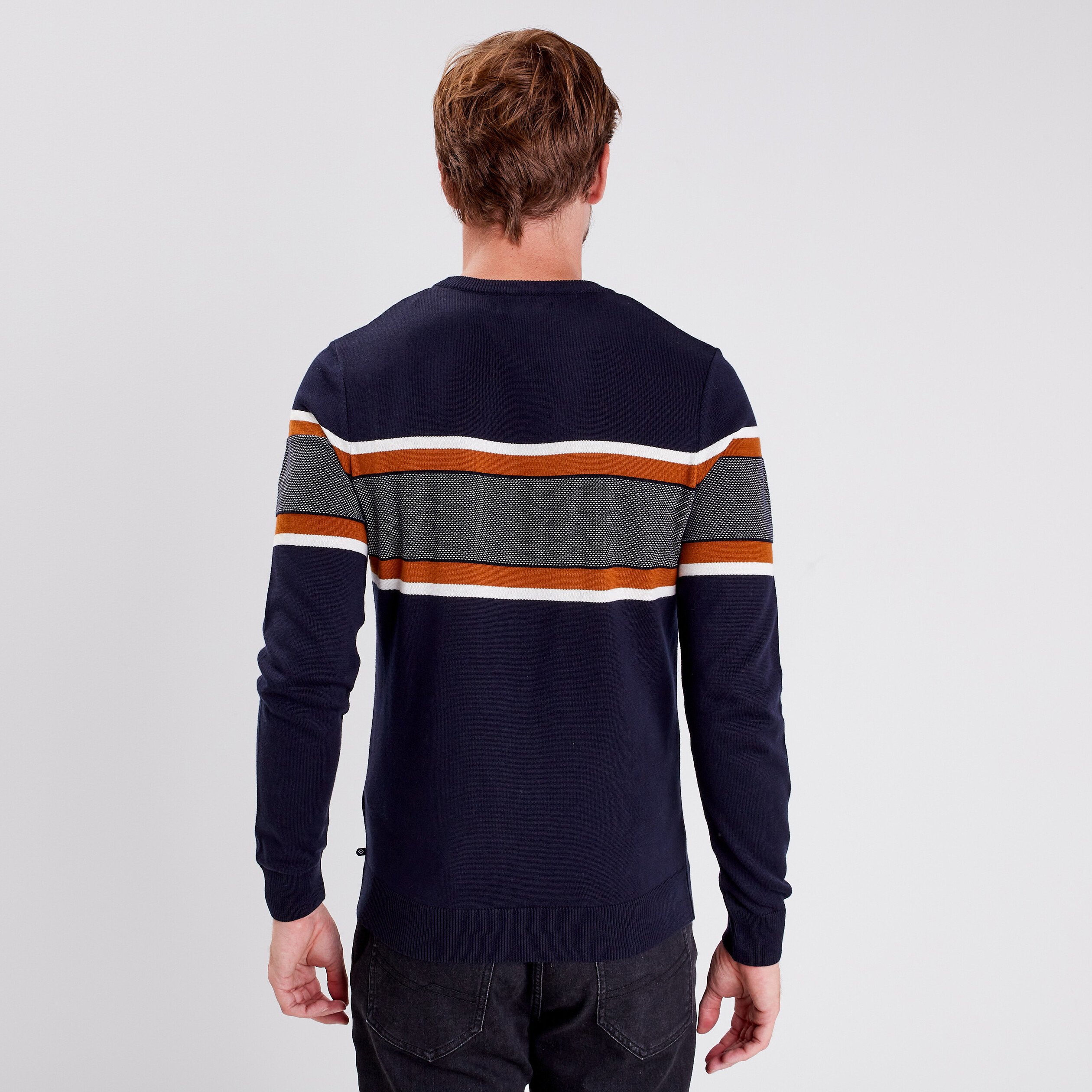pull manches longues bleu fonce homme Pull manches longues bleu foncé homme