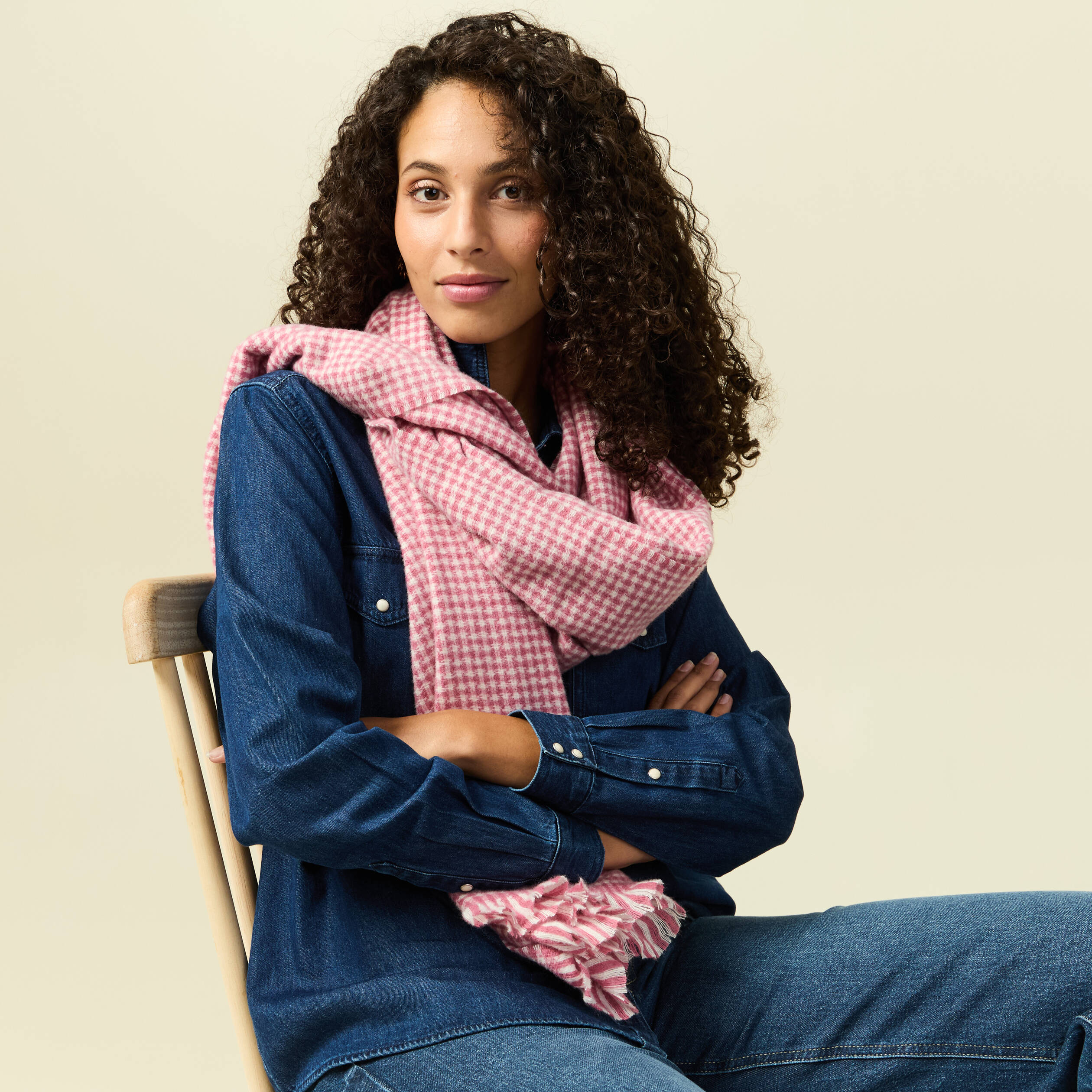 &Eacute;charpe vieux rose femme