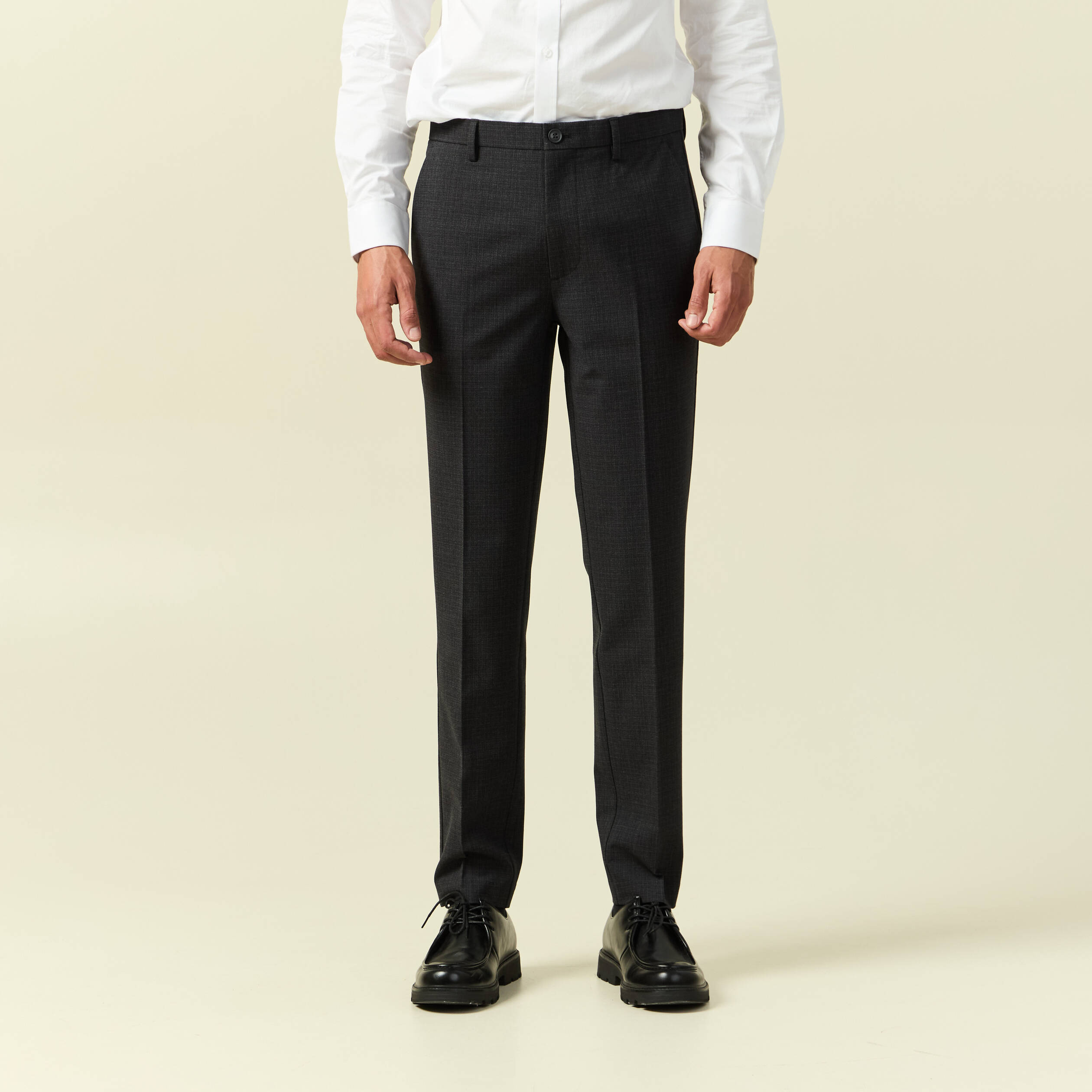 Pantalon chino droit longueur 32 noir homme
