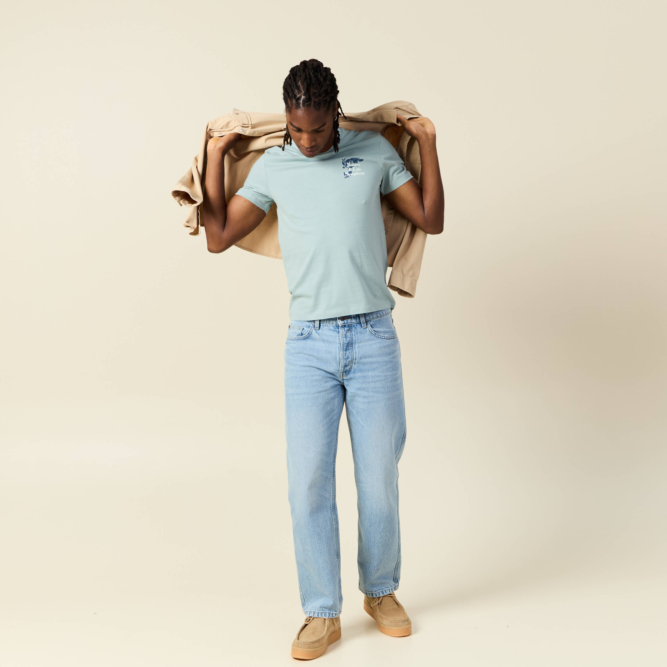 t shirt manches courtes bleu gris homme T-shirt manches courtes bleu gris homme
