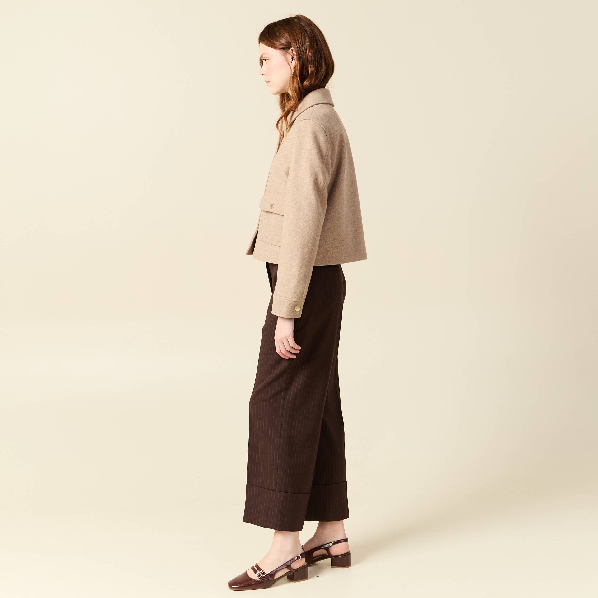 Blouson manches longues doubl&eacute; sable femme