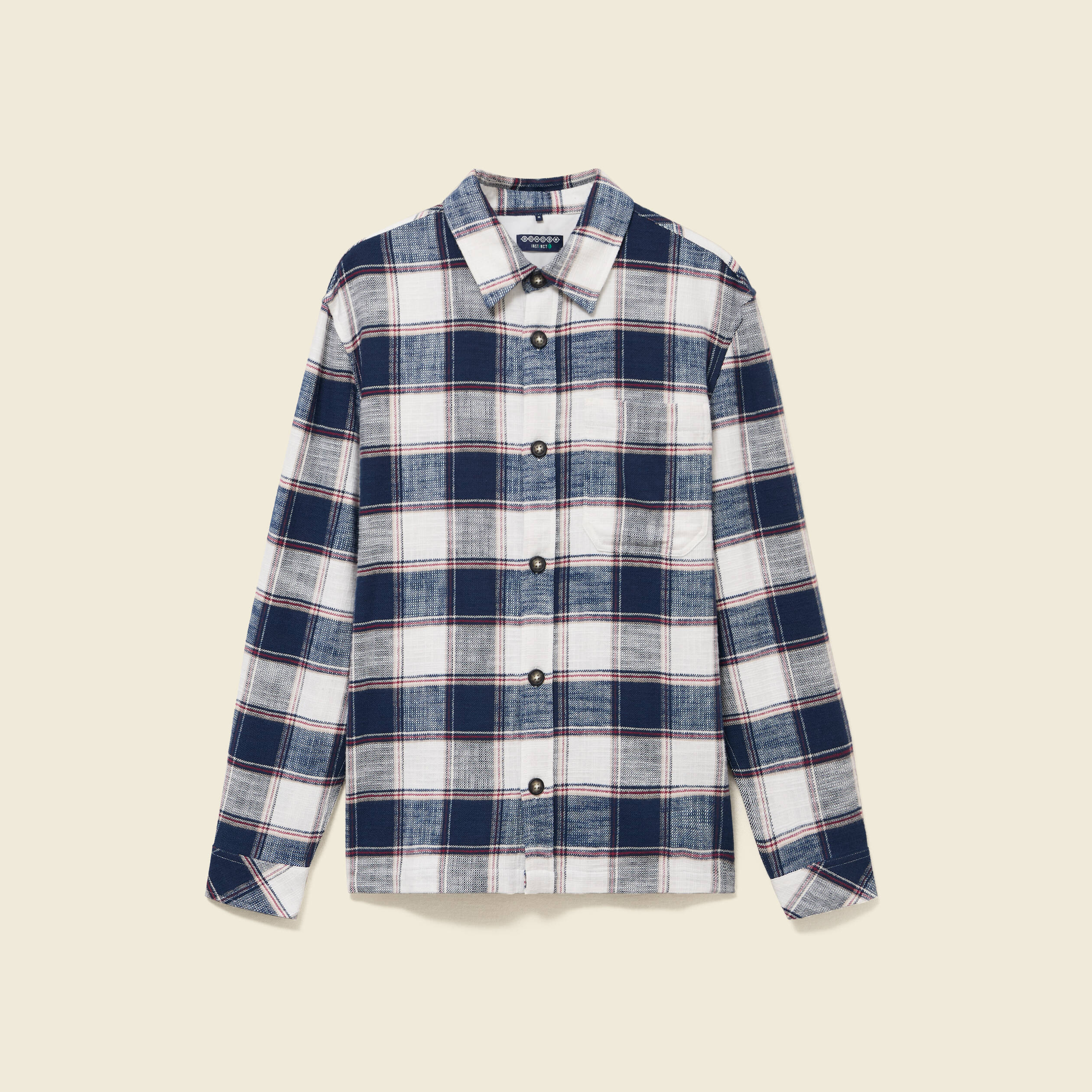 Surchemise en coton manches longues bleu marine homme