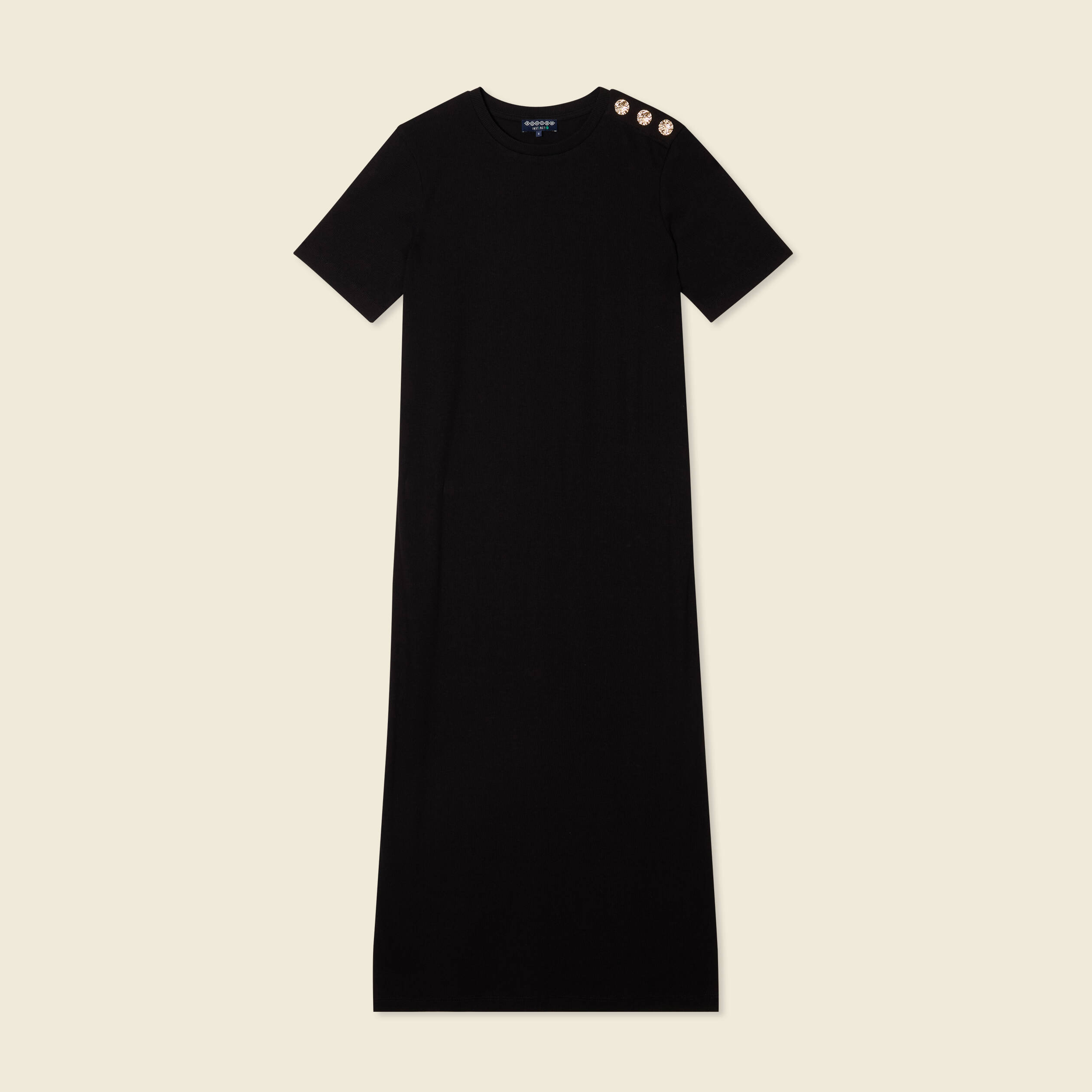 Robe longue droite noir femme