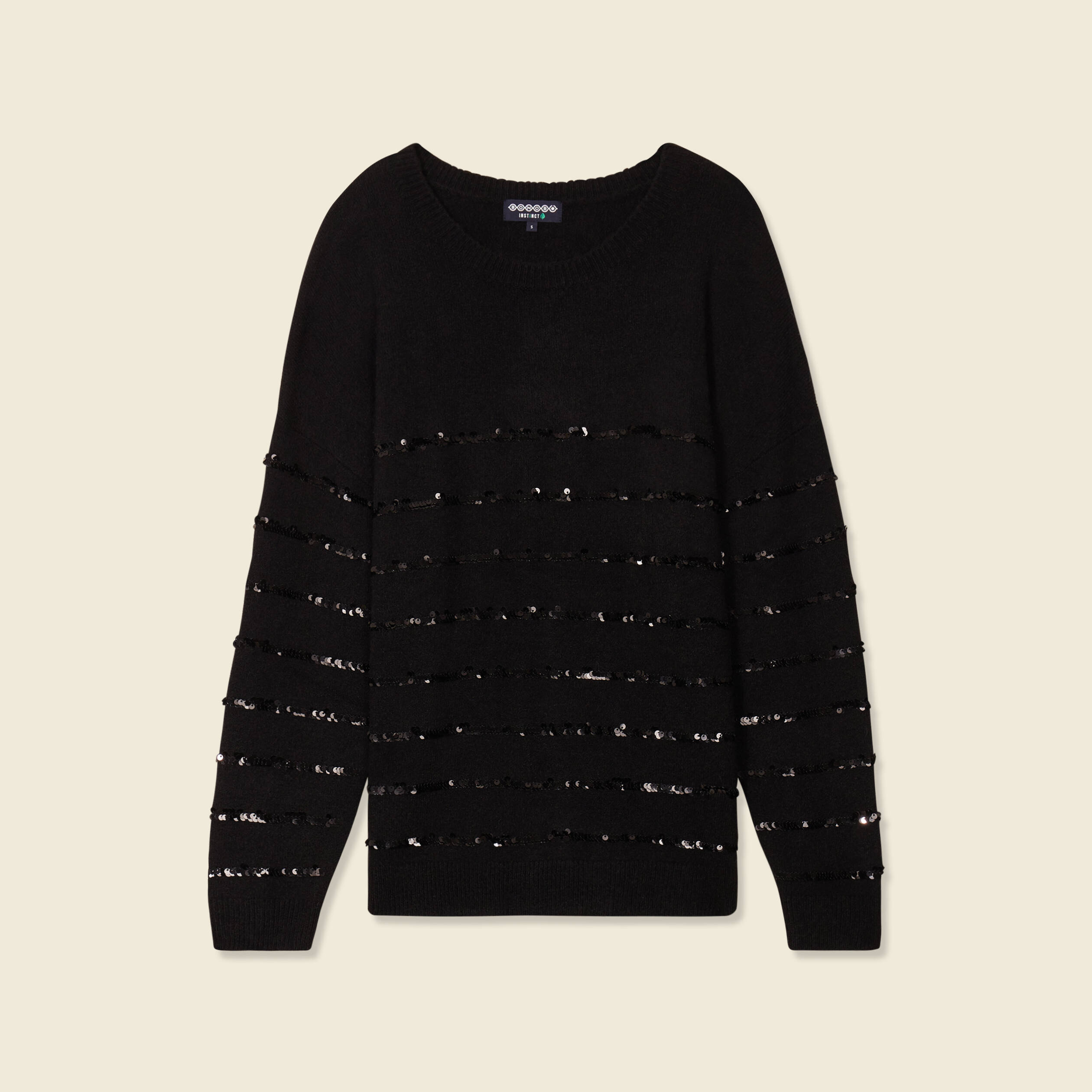 pull manches longues sequins noir femme Pull manches longues sequins noir femme
