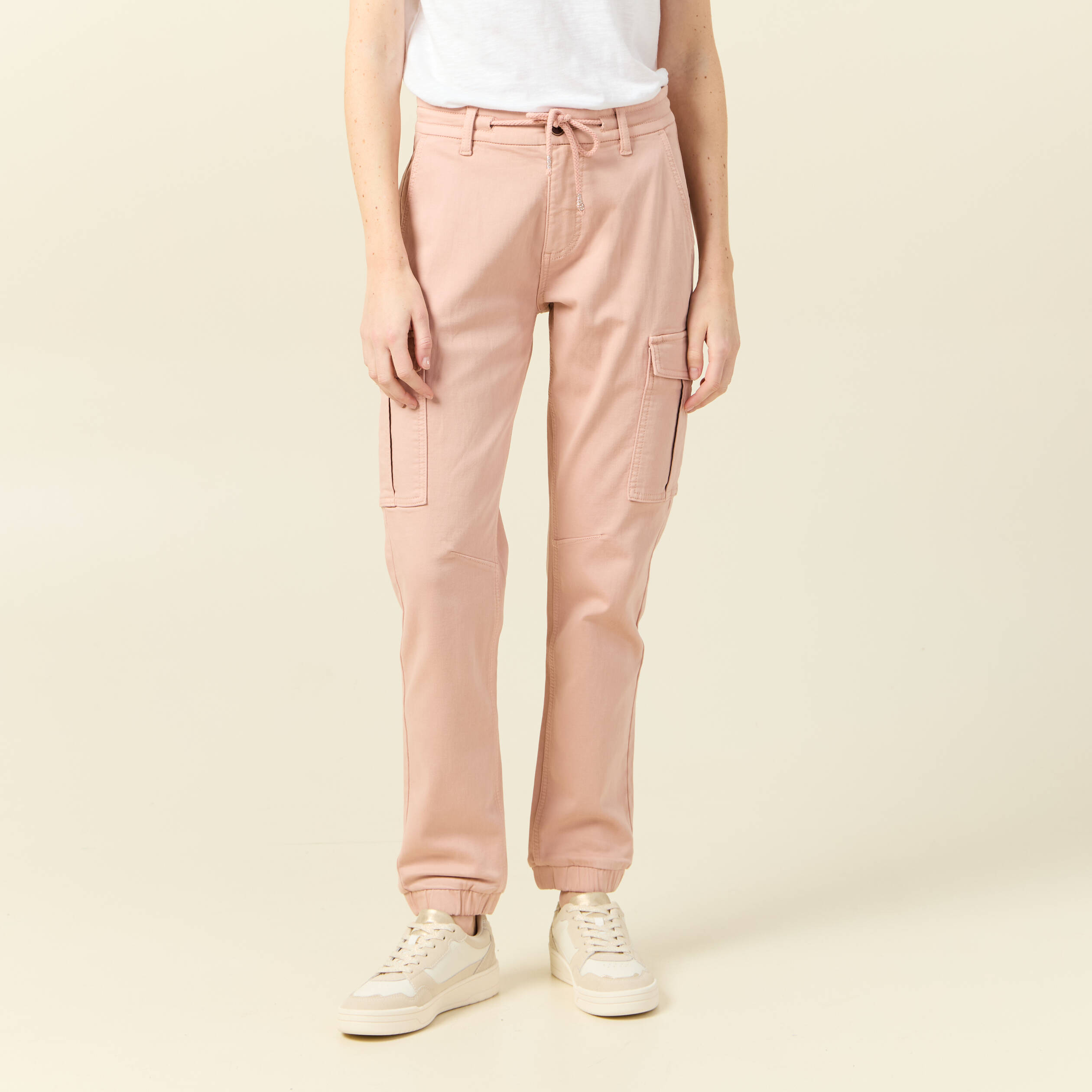 pantalon cargo battle 78eme vieux rose femme Pantalon cargo battle 7/8ème vieux rose femme
