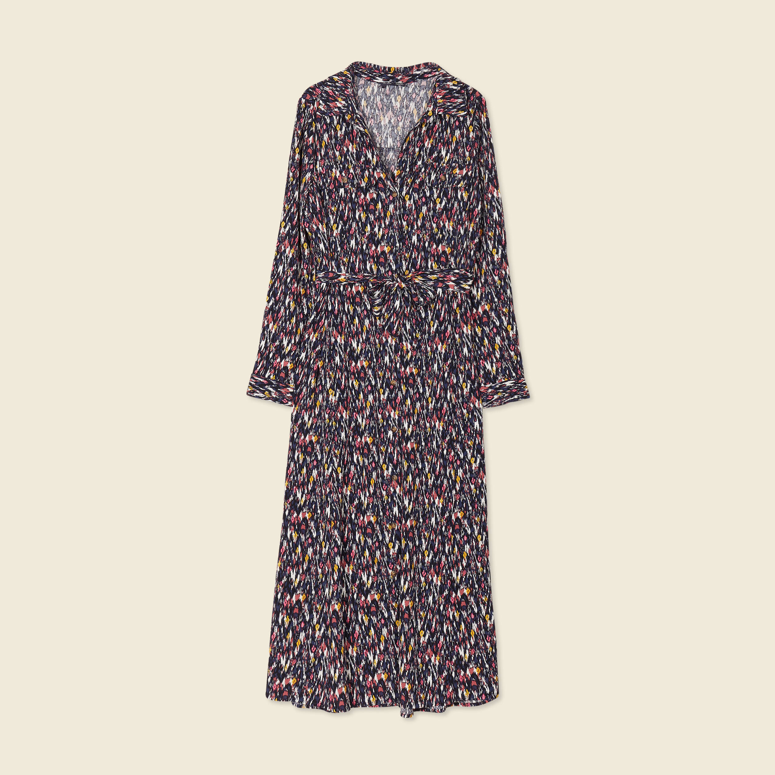 robe chemise longue evasee bleu marine femme Robe chemise longue évasée bleu marine femme