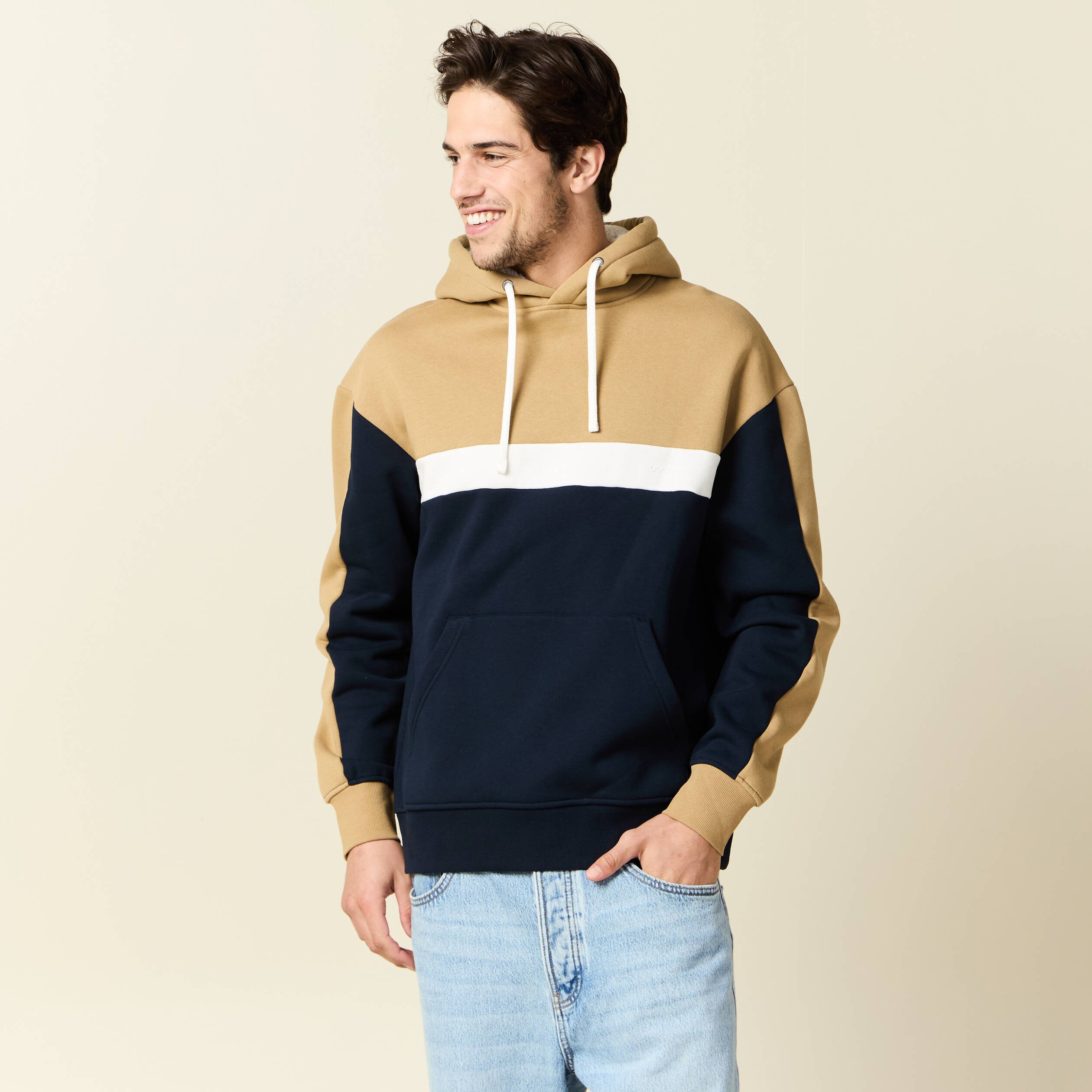 sweat a capuche doublee bleu marine homme Sweat à capuche doublée bleu marine homme
