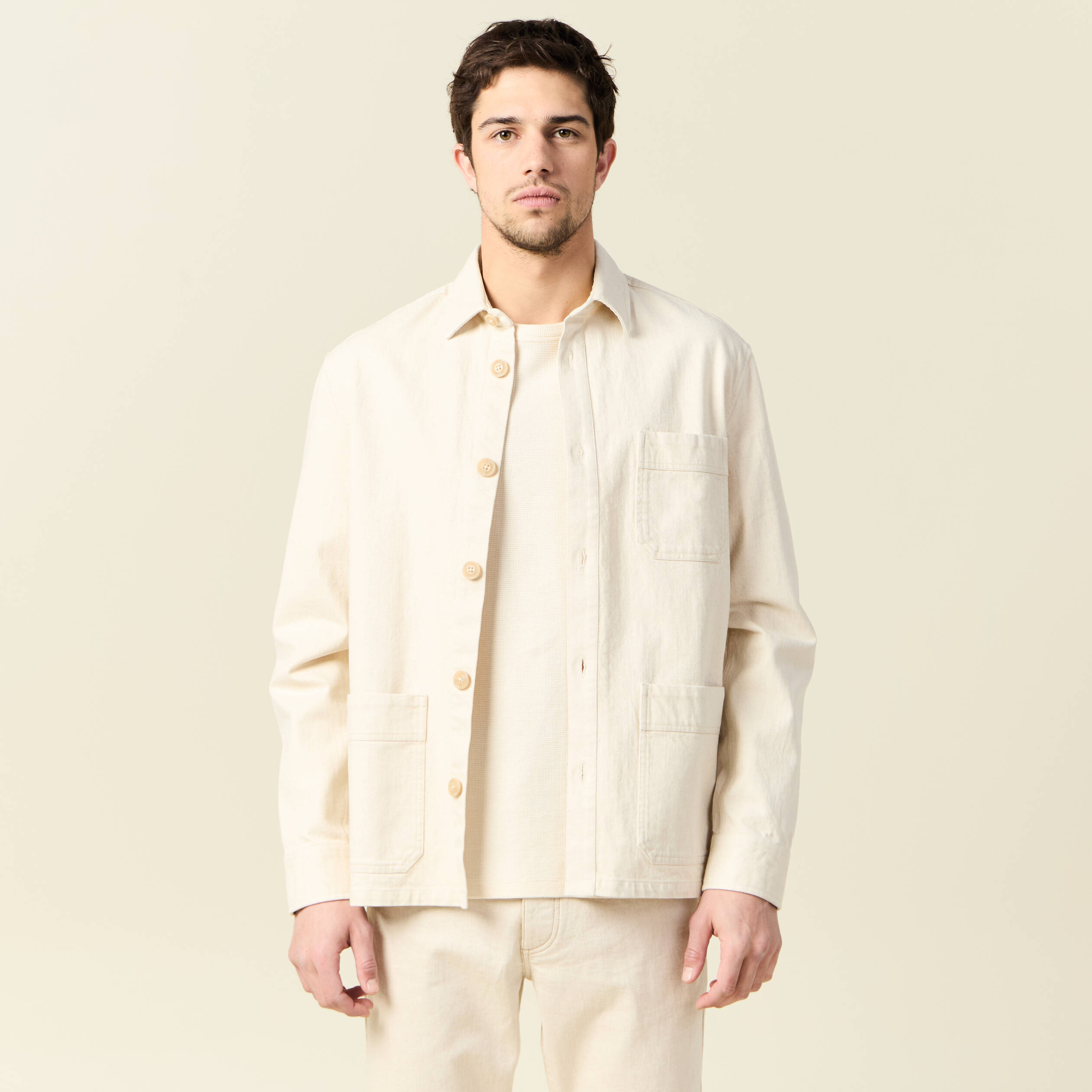 surchemise oversize ecru homme Surchemise oversize ecru homme