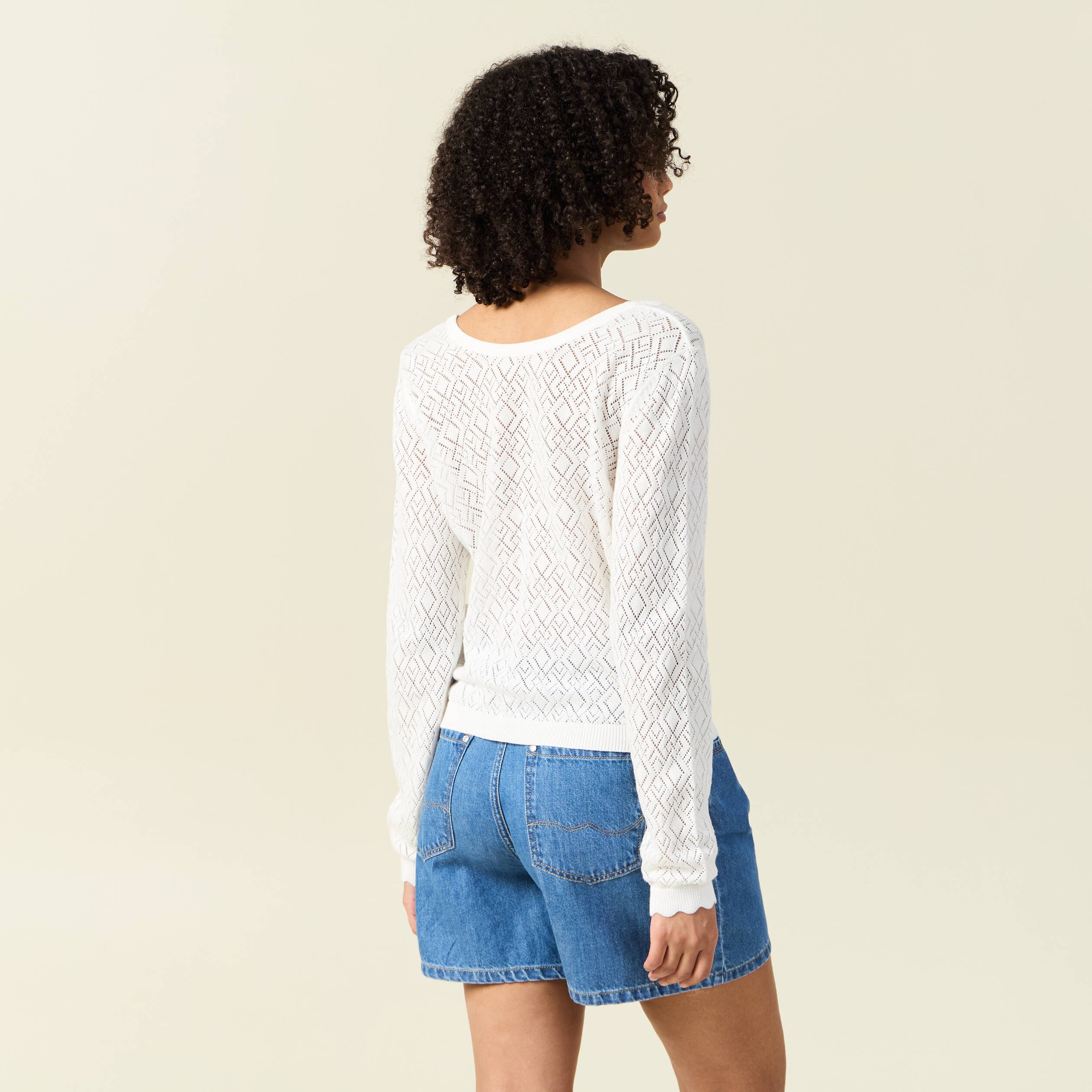 gilet manches longues blanc femme Gilet manches longues blanc femme