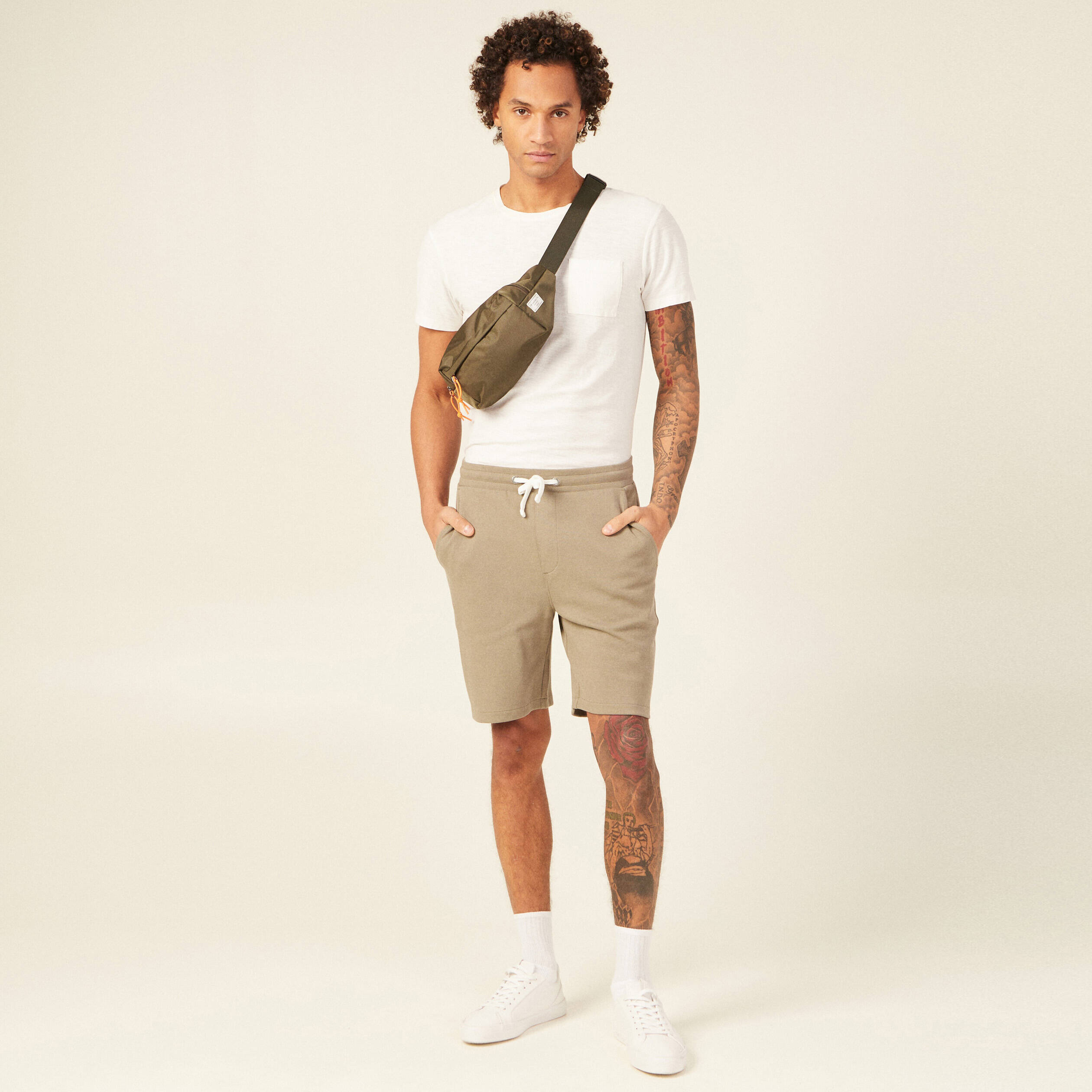 Short eco responsable vert kaki homme Bonobo