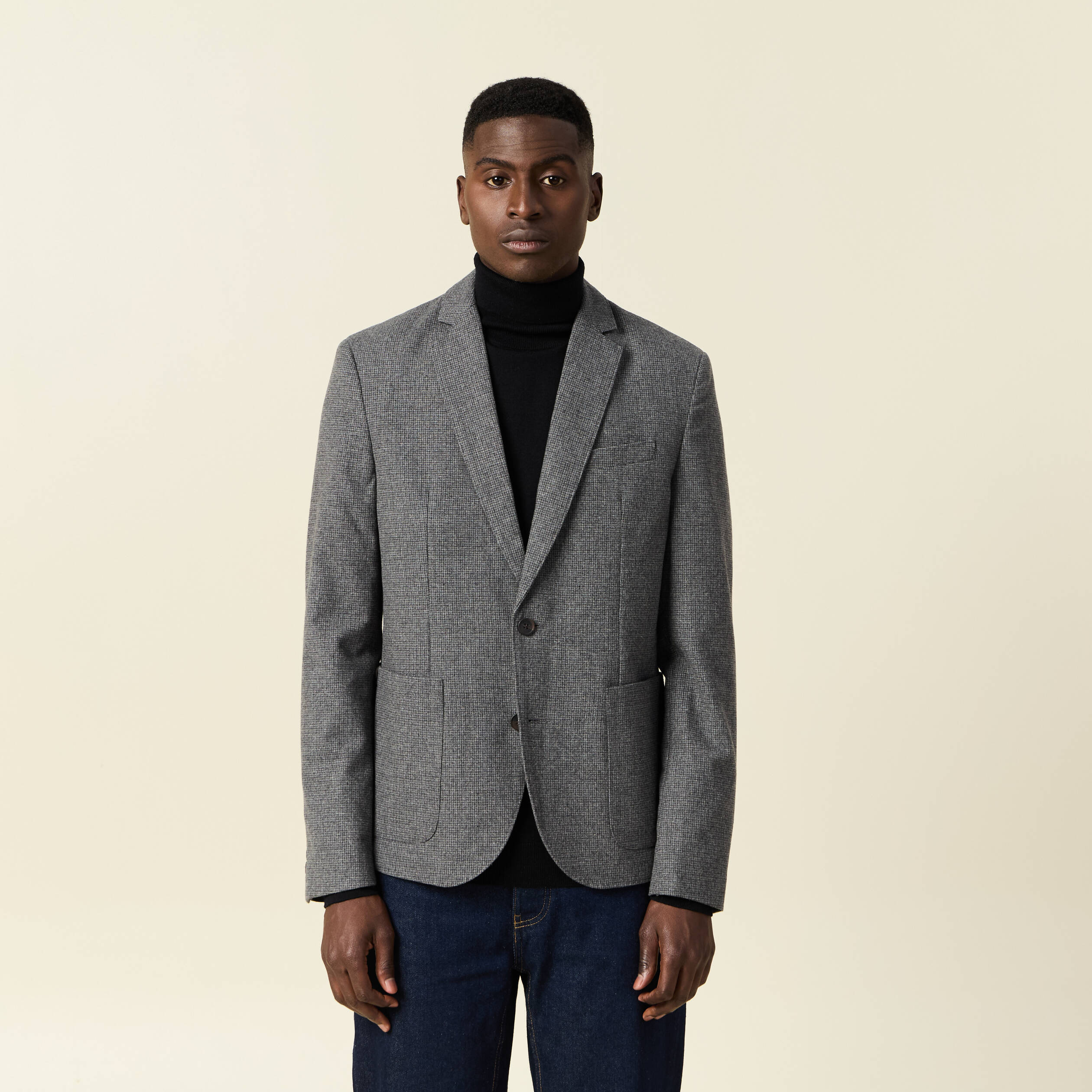 veste blazer cintree gris fonce homme Veste blazer cintrée gris foncé homme