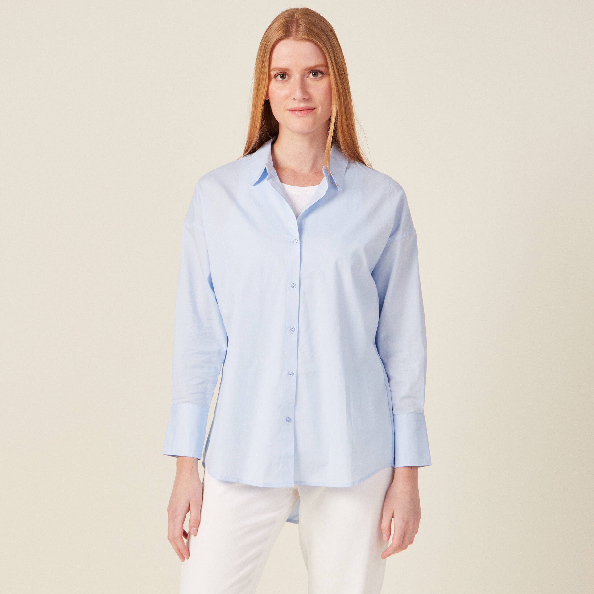 chemise manches longues bleu ciel femme Chemise manches longues bleu ciel femme