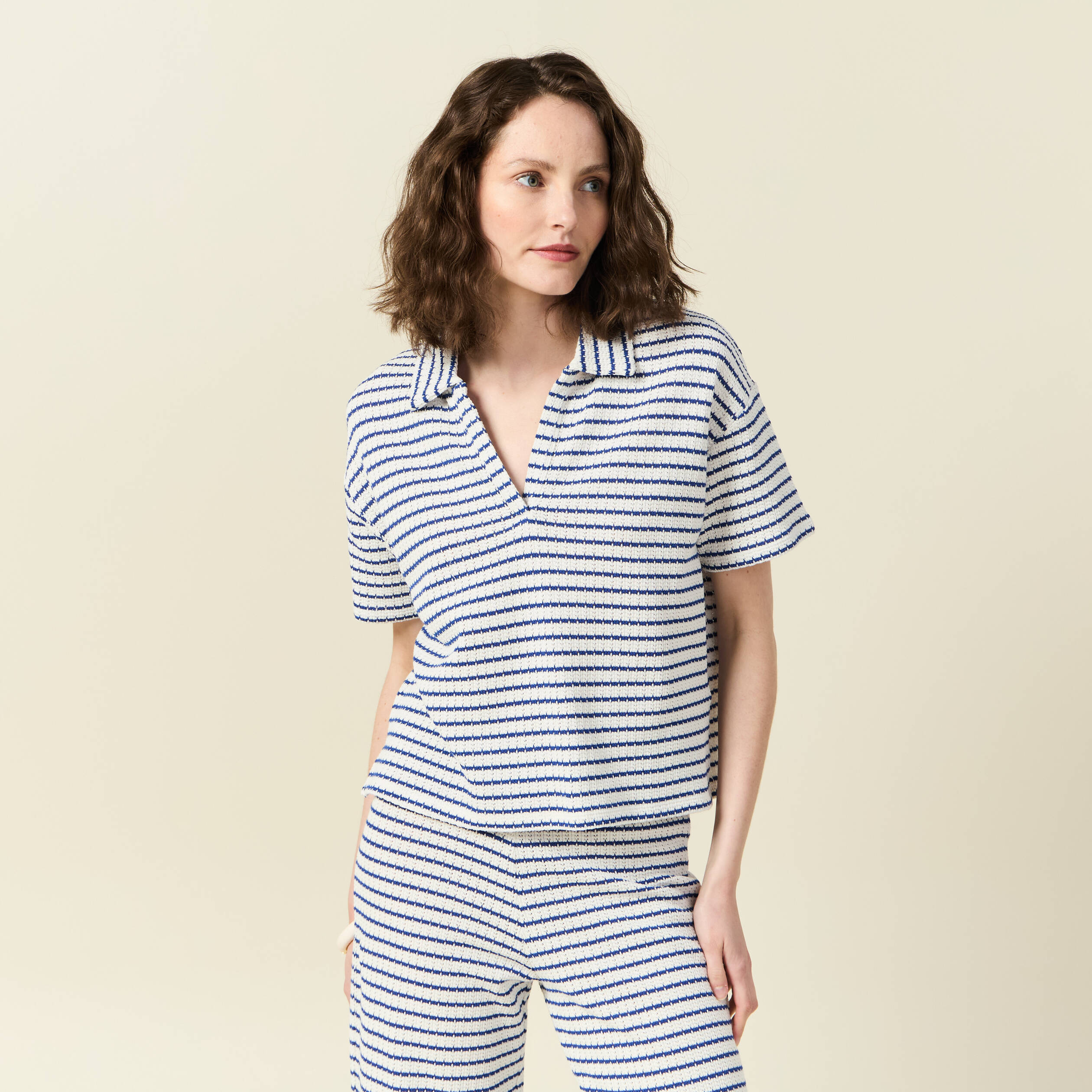polo manches courtes ecru femme Polo manches courtes ecru femme
