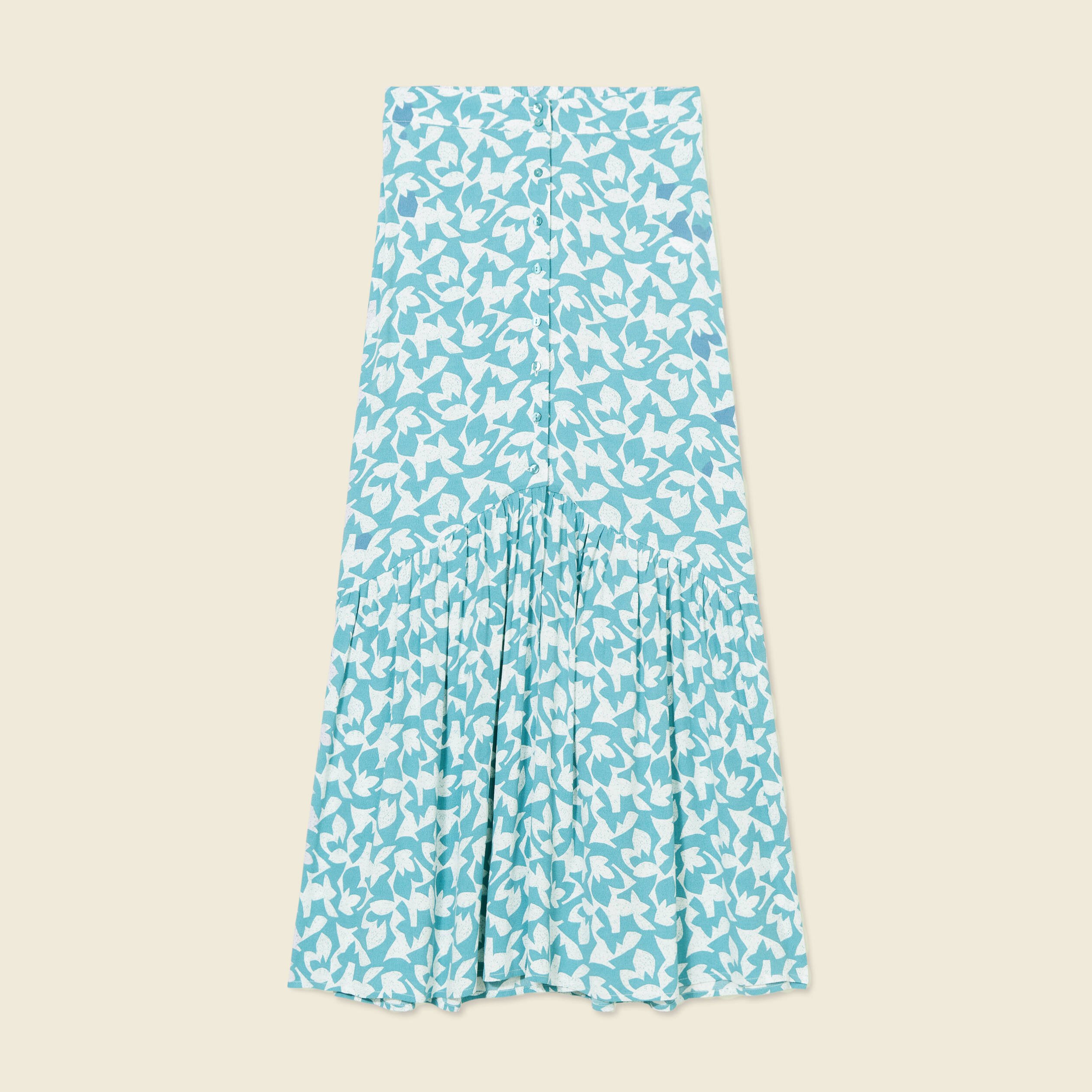 jupe longue evasee fluide blanc femme Jupe longue évasée fluide blanc femme