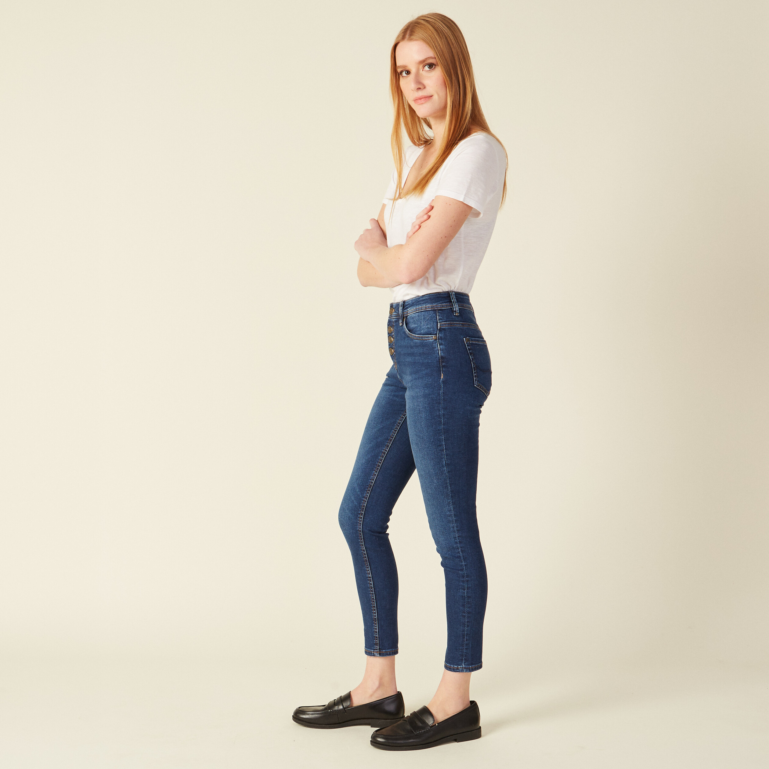 Jeans ultra stretch denim brut femme Bonobo
