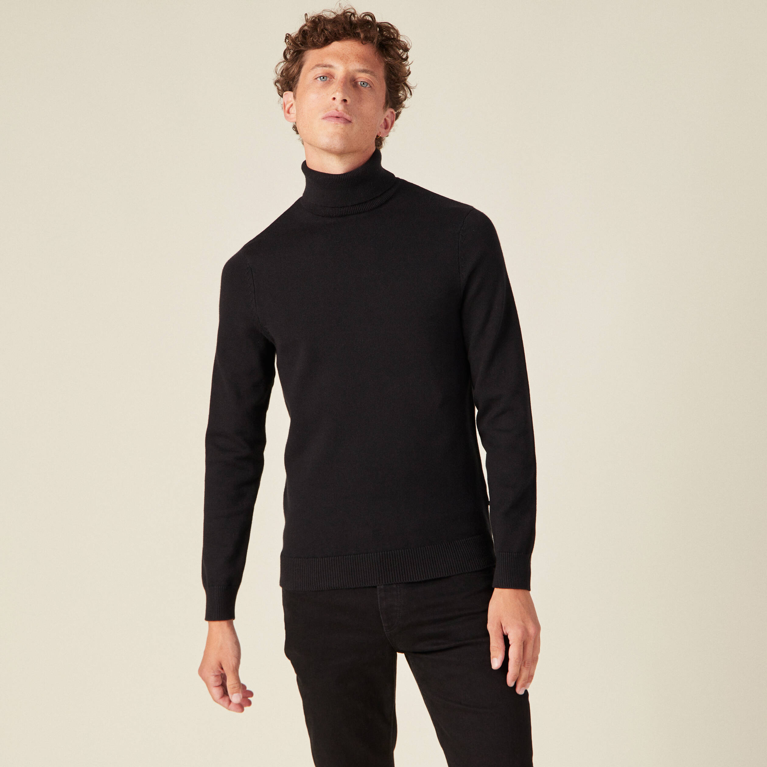 Pull manches longues noir homme