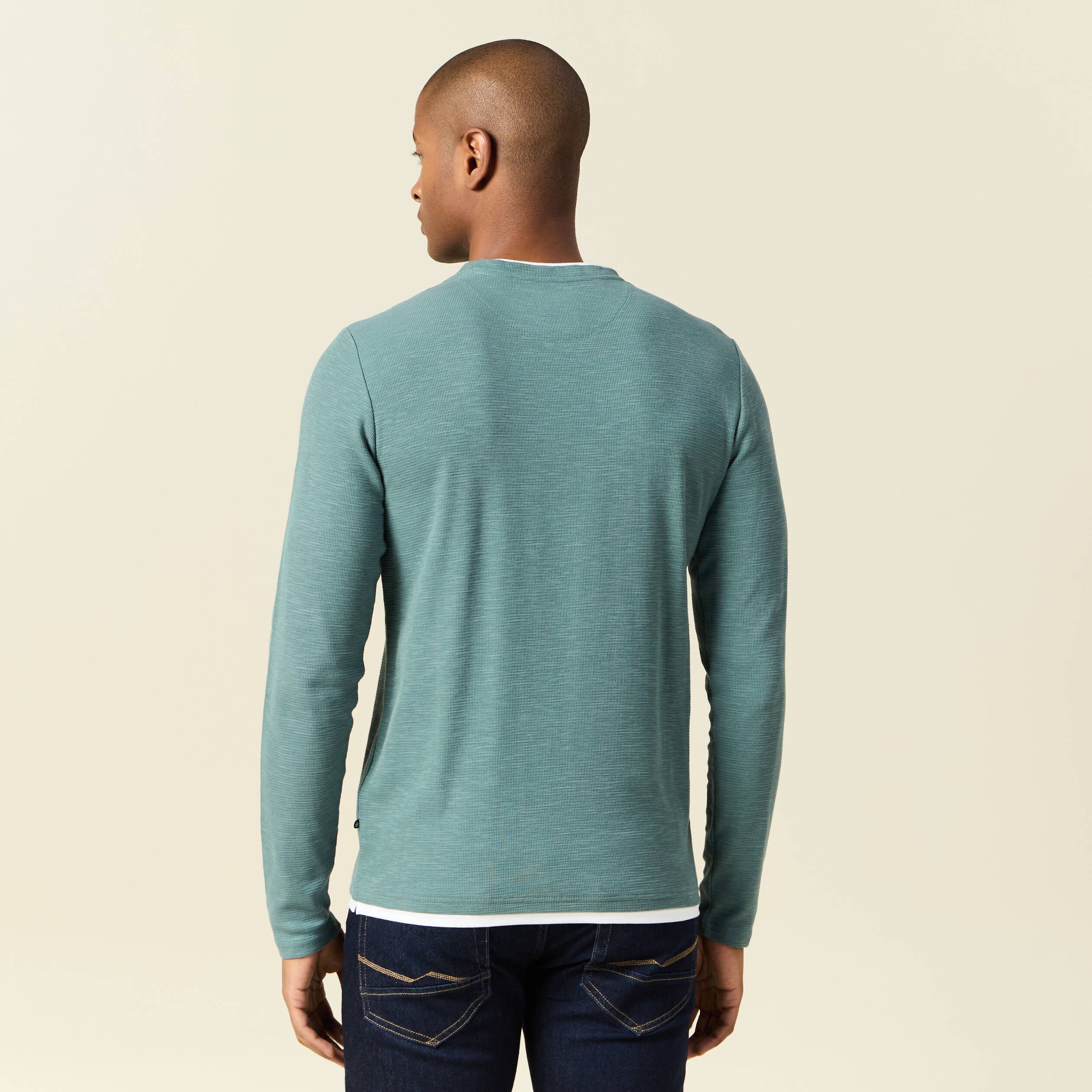 t shirt manches longues vert fonce homme T-shirt manches longues vert foncé homme