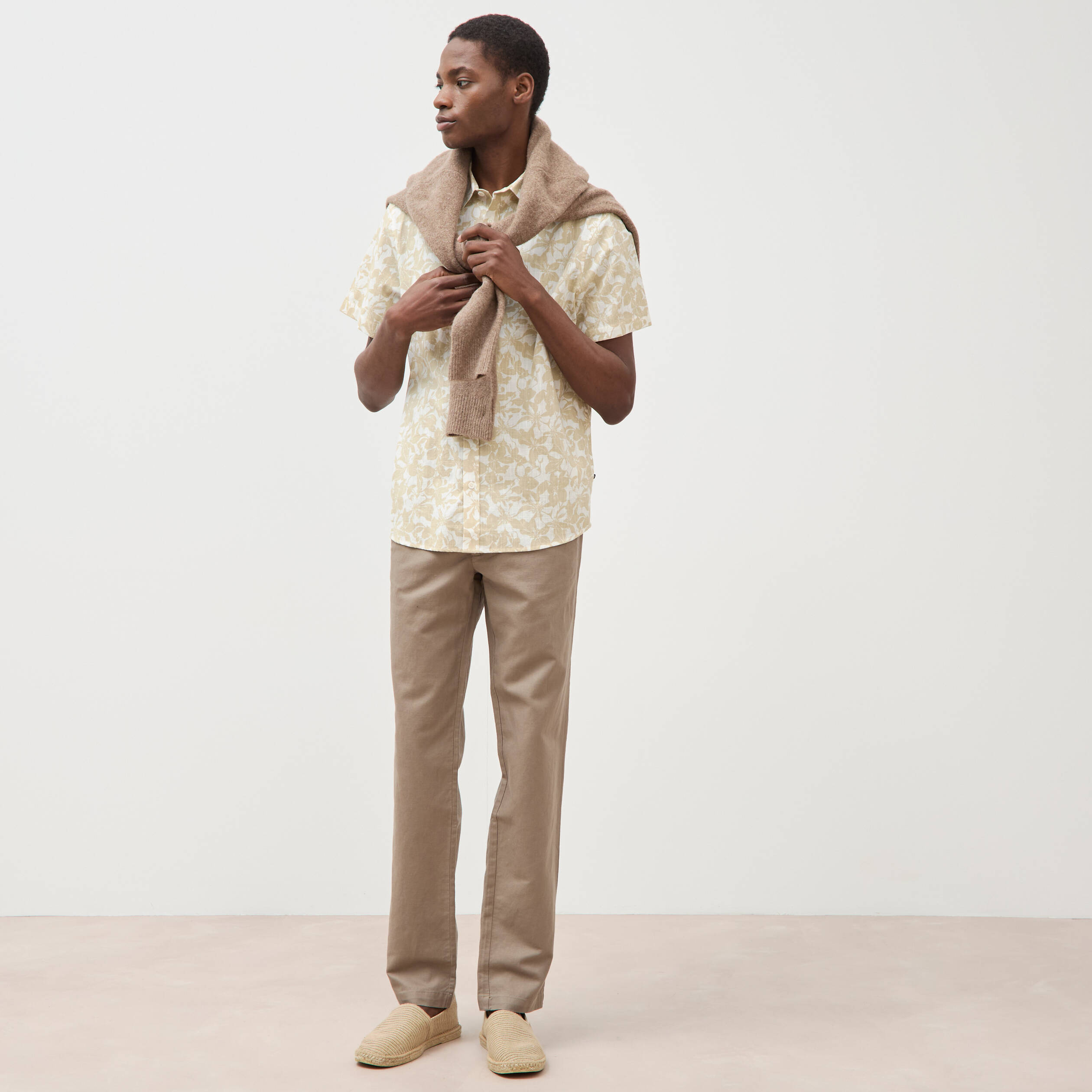 Pantalon chino taupe homme