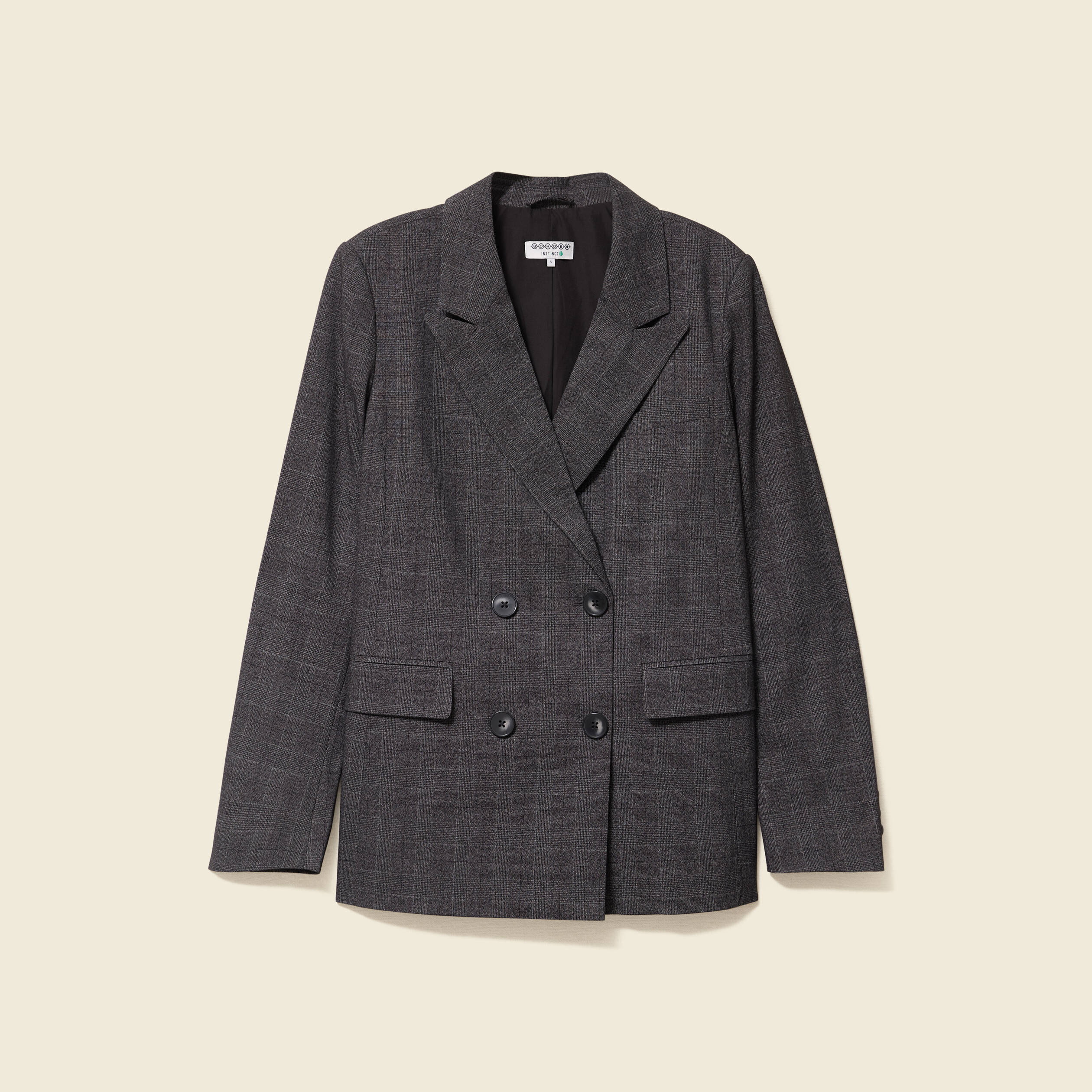 veste oversize manches longues doublee gris fonce femme Veste oversize manches longues doublée gris foncé femme