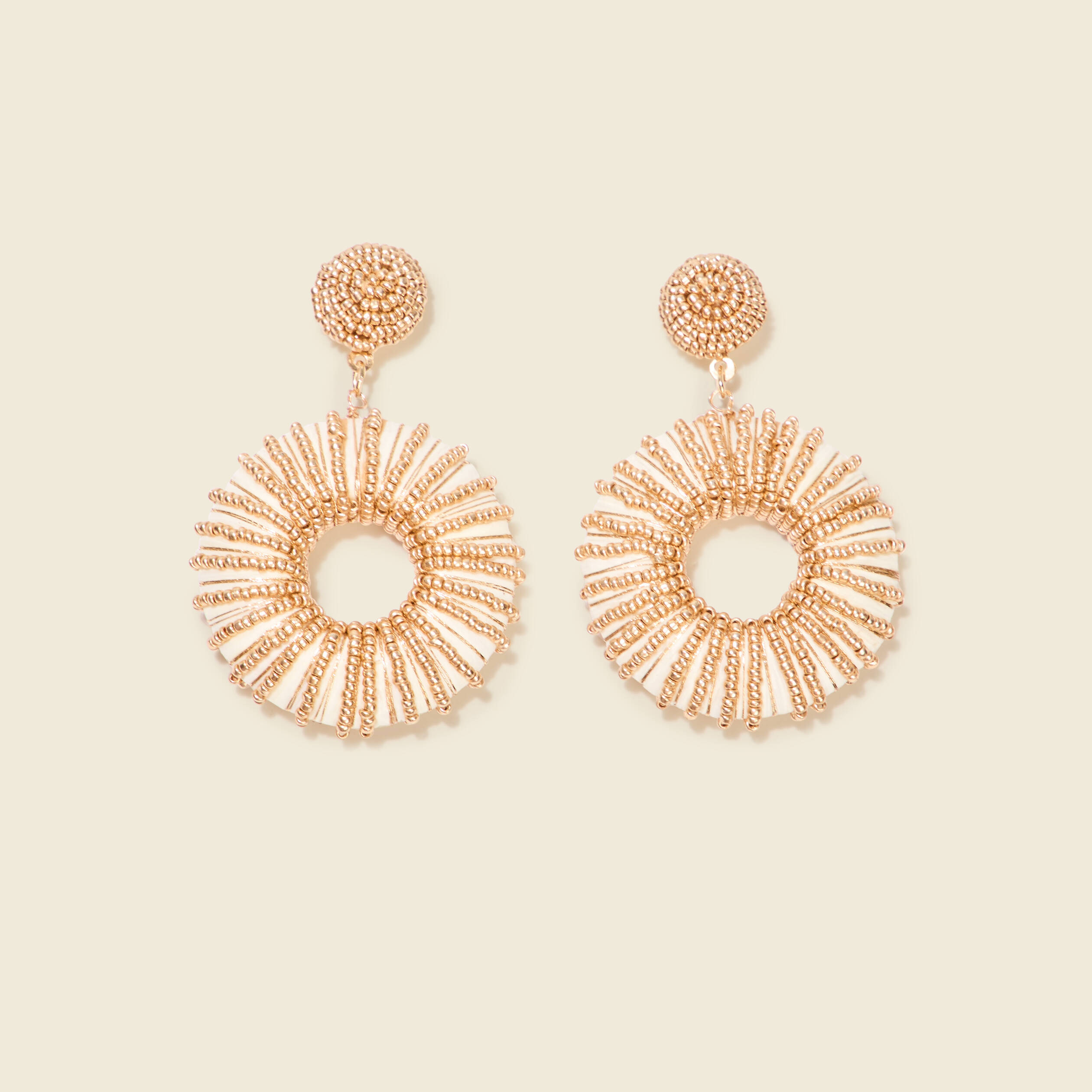 boucles doreilles pendantes ecru femme Boucles d'oreilles pendantes ecru femme