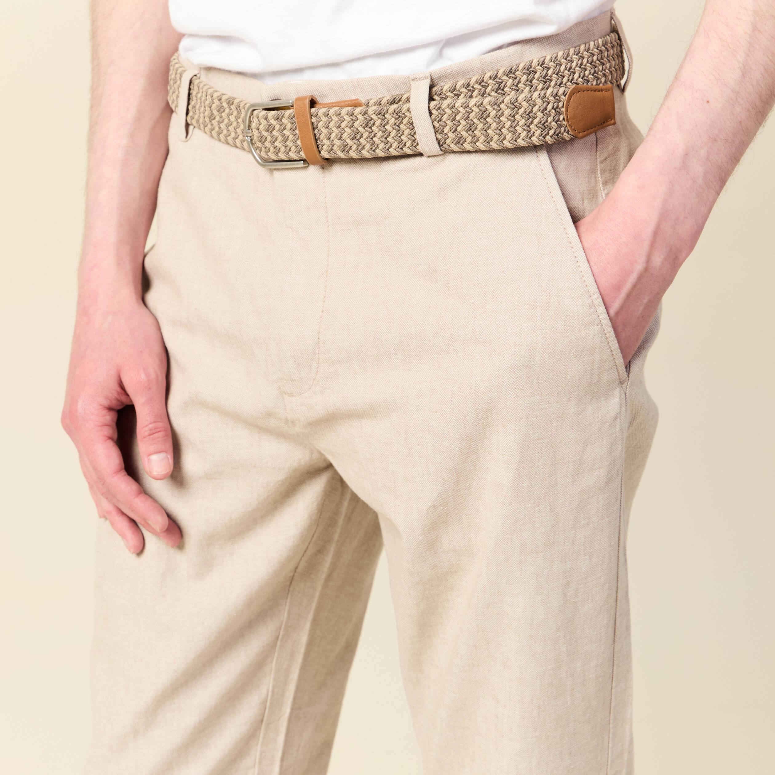 pantalon eco responsable beige homme Pantalon éco-responsable beige homme