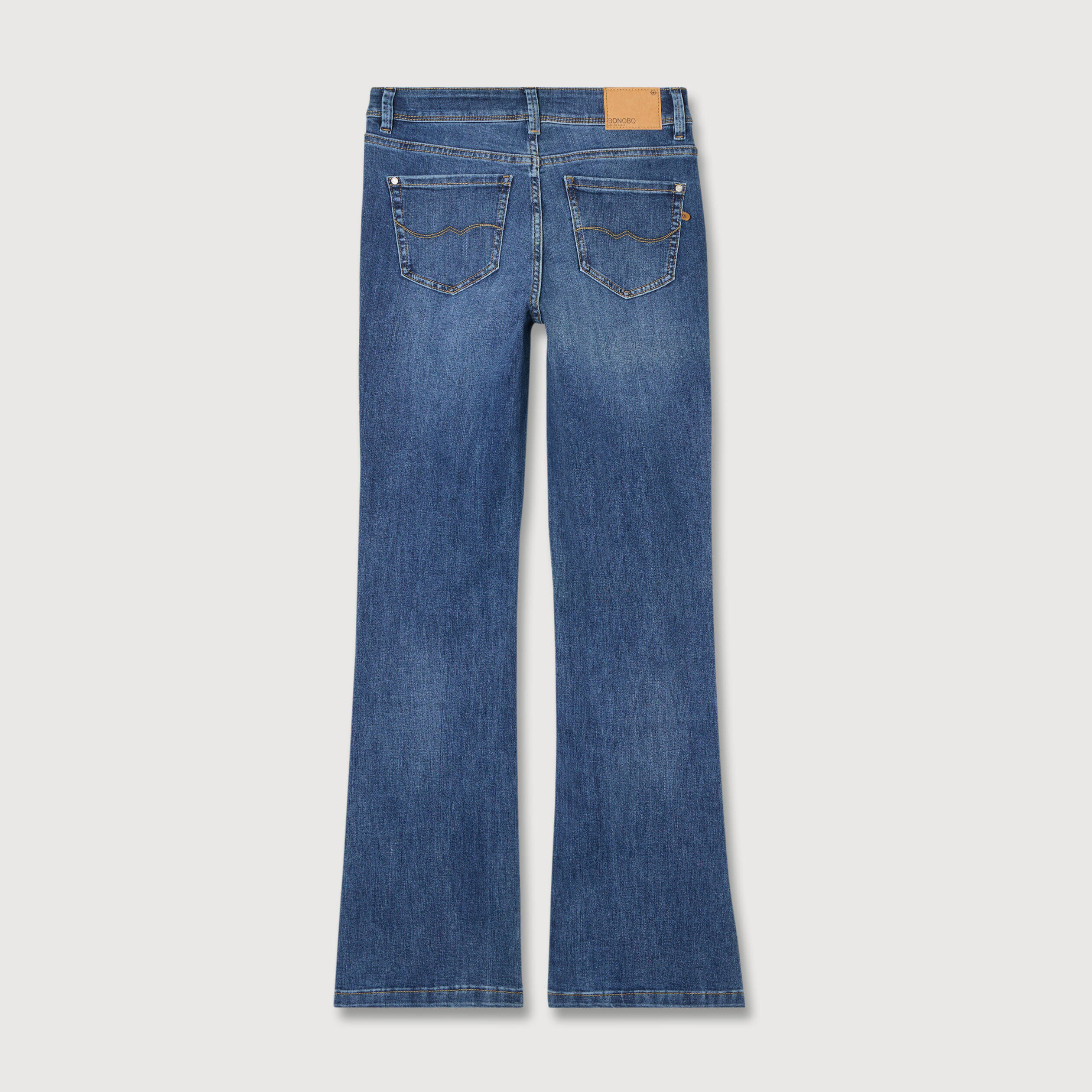 Jeans bootcut taille haute denim stone femme