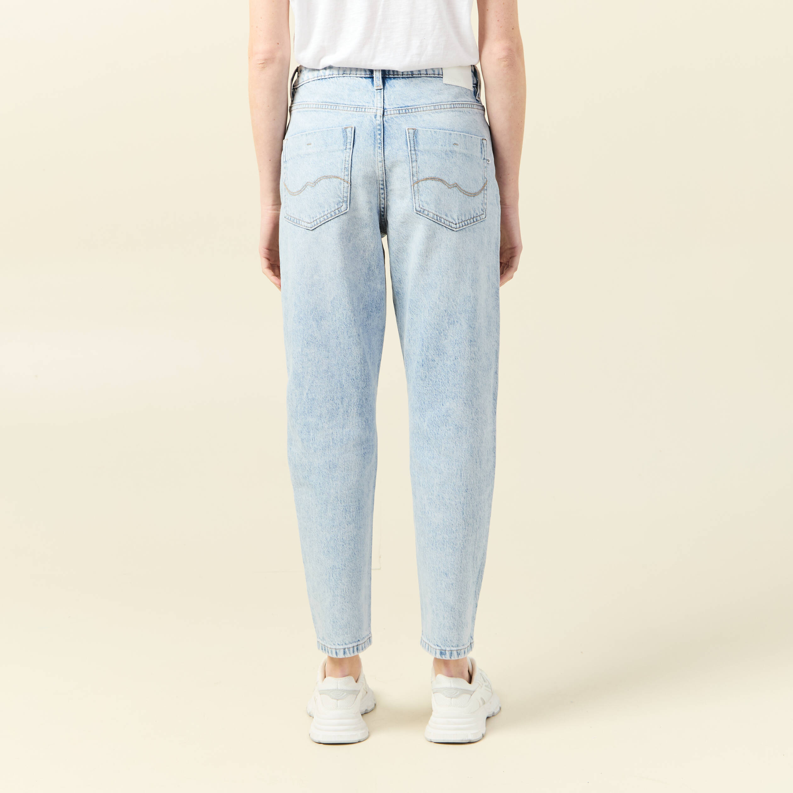 jeans mom 78eme denim snow bleu femme Jeans mom 7/8ème denim snow bleu femme