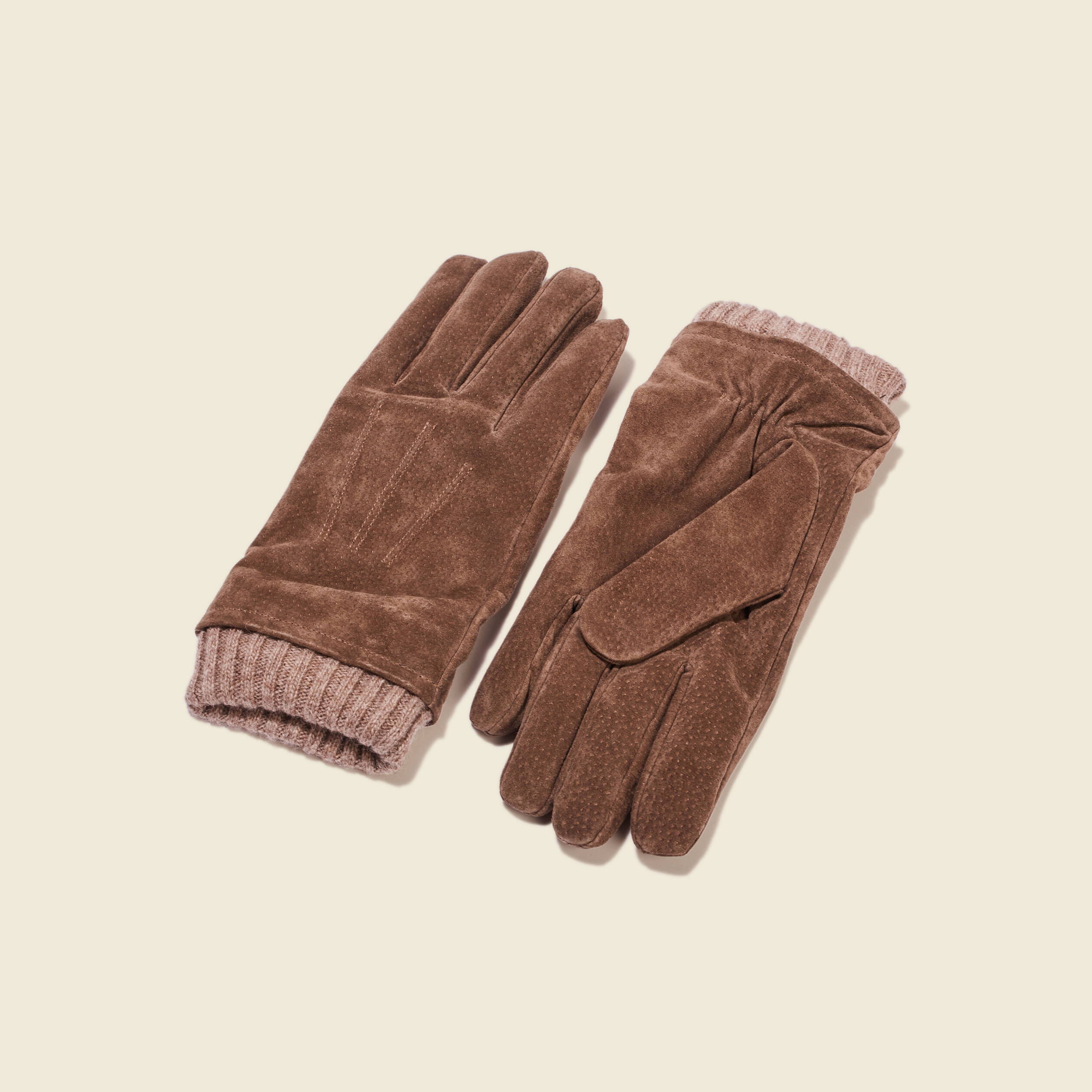 Gants en cuir beige homme