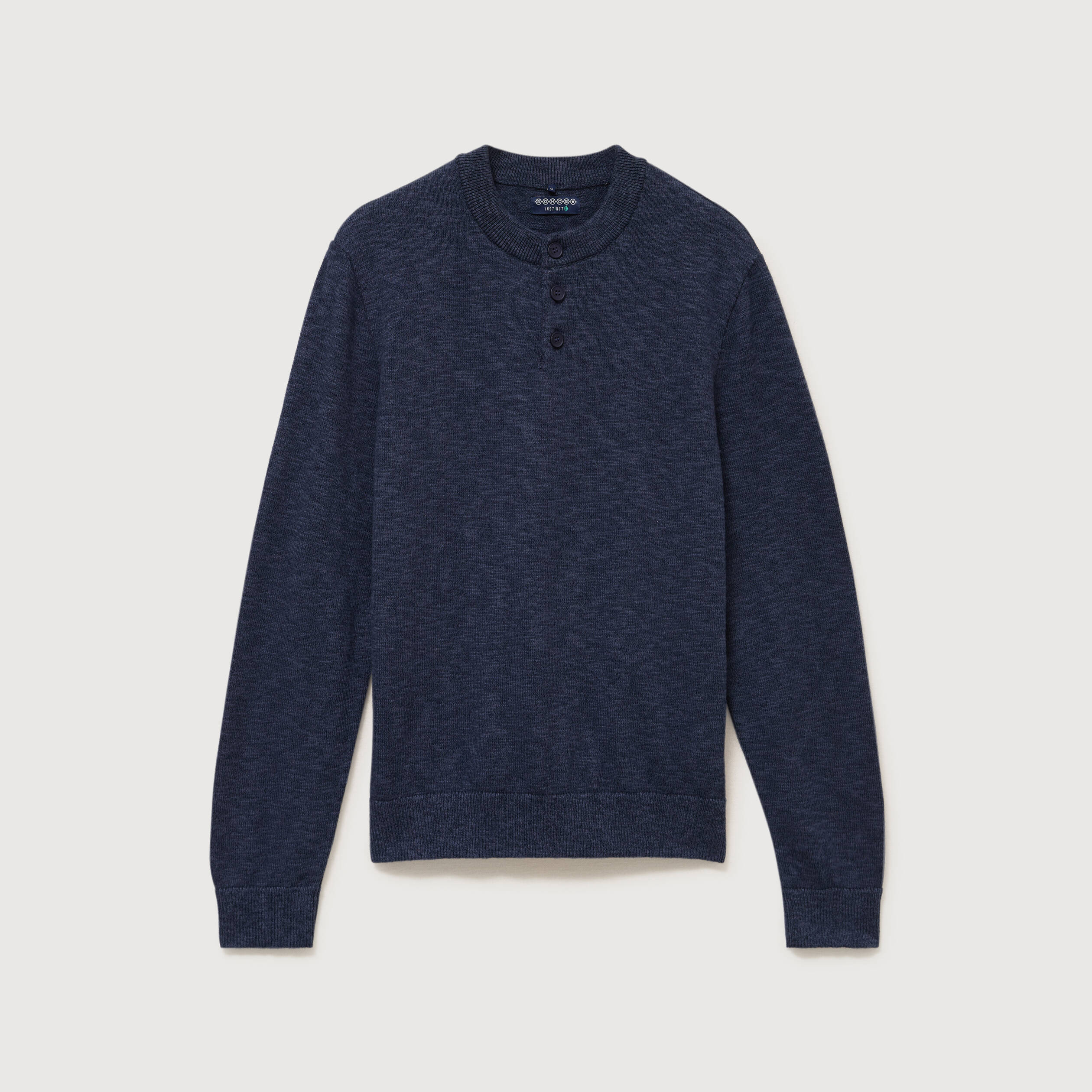 Pull manches longues bleu marine homme
