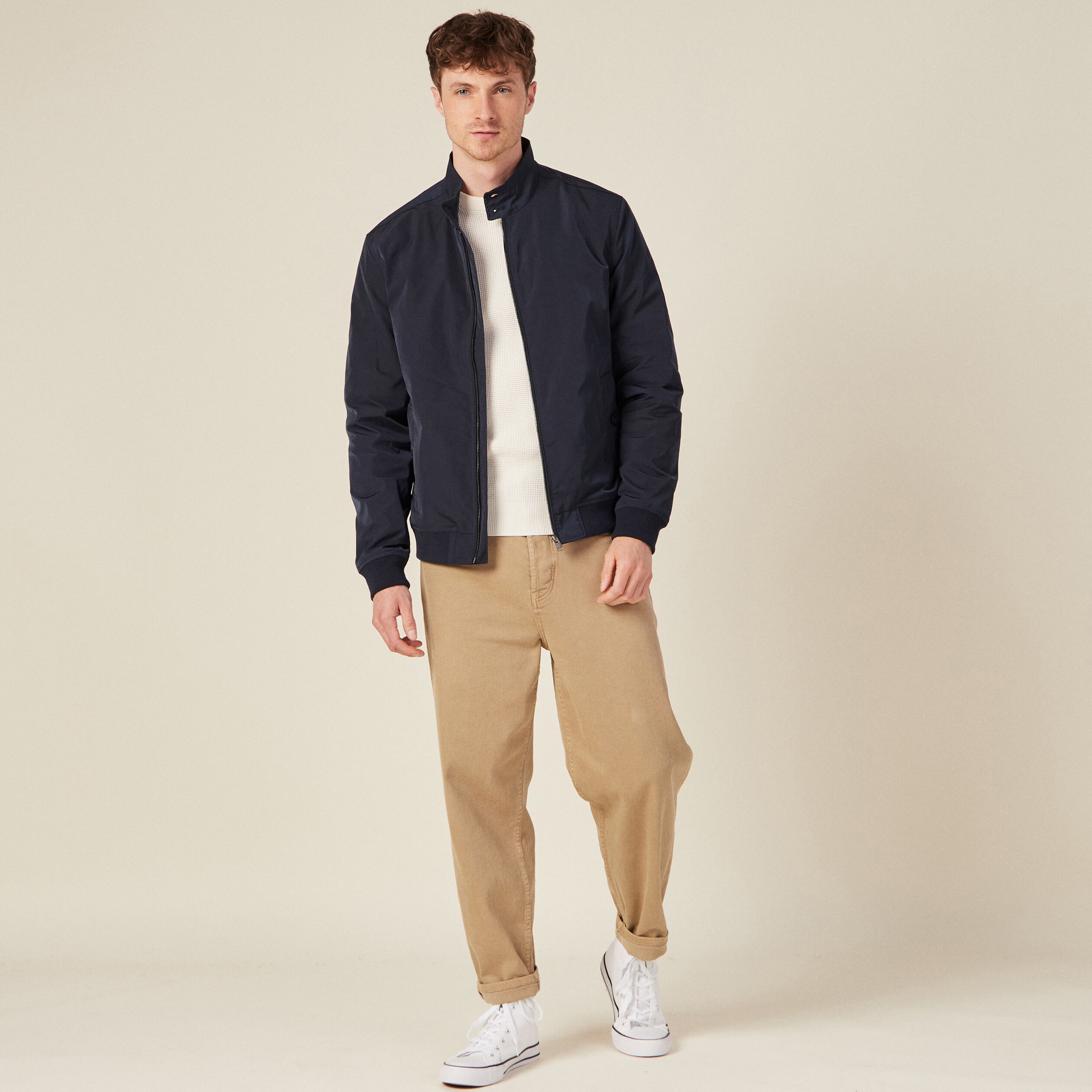 pull manches longues col rond ecru homme Pull manches longues col rond ecru homme