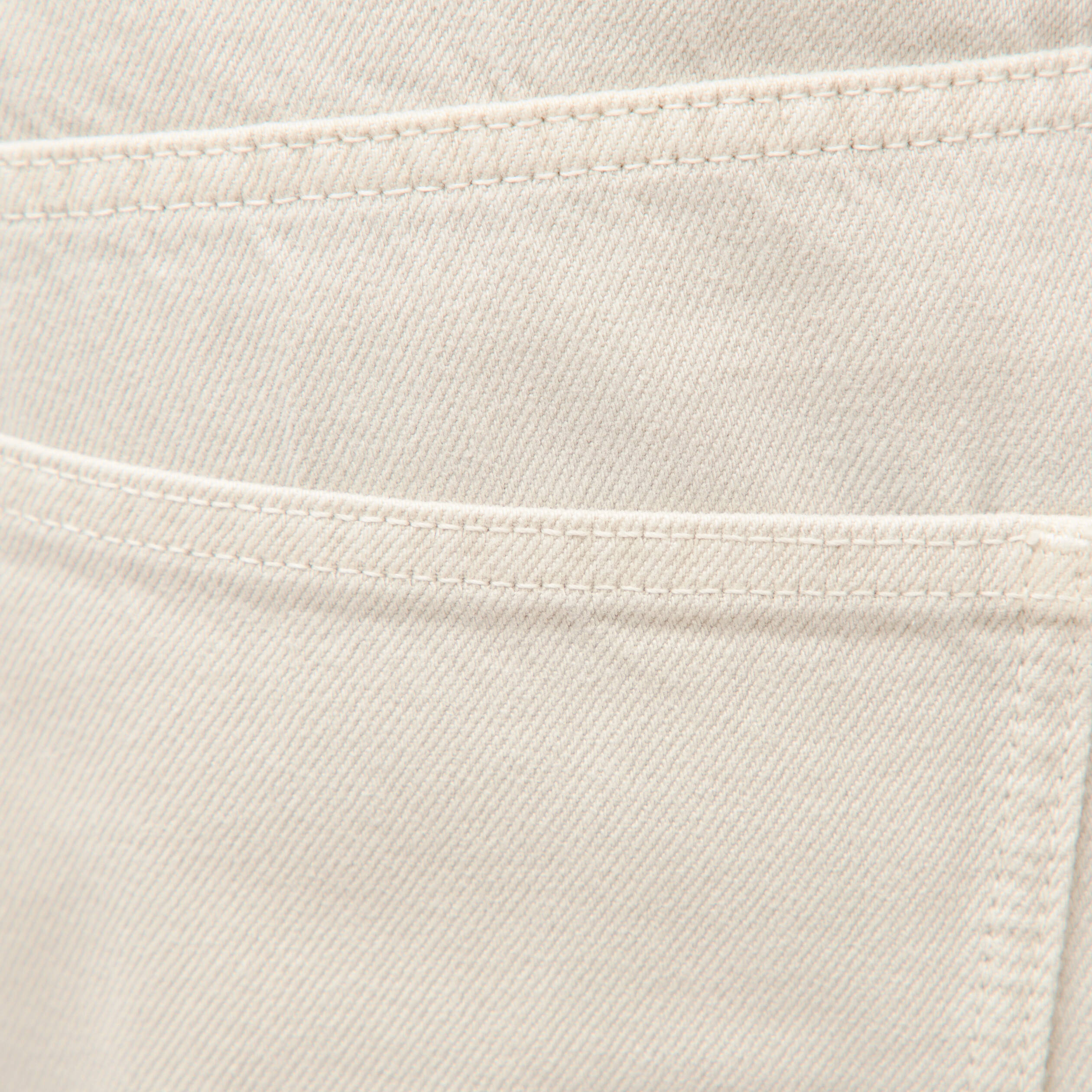 Jeans large longueur 32 en coton denim beige homme