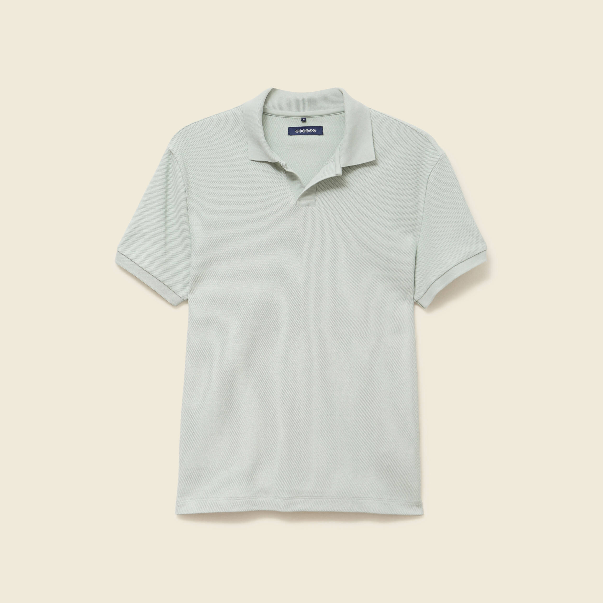 polo cintre manches courtes en coton vert clair homme Polo cintré manches courtes en coton vert clair homme